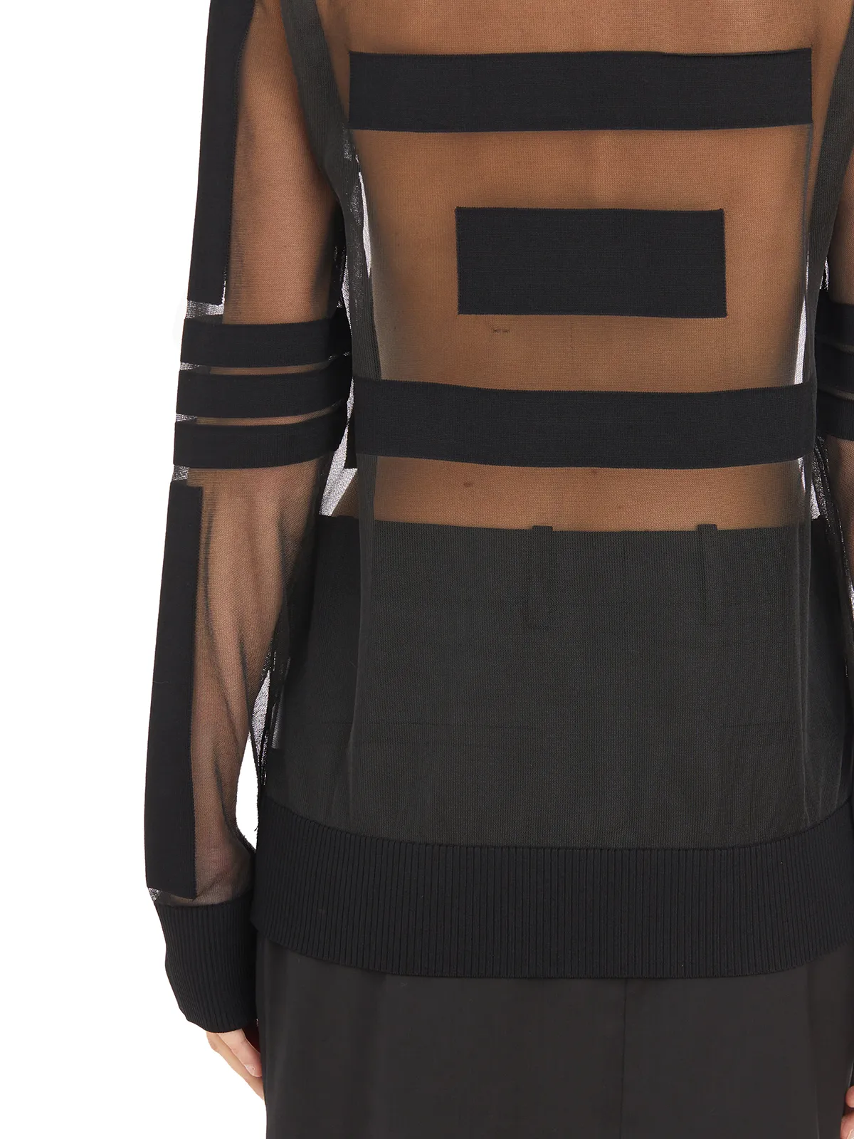HELMUT LANG  TOP TRASPARENTE GIROCOLLO 