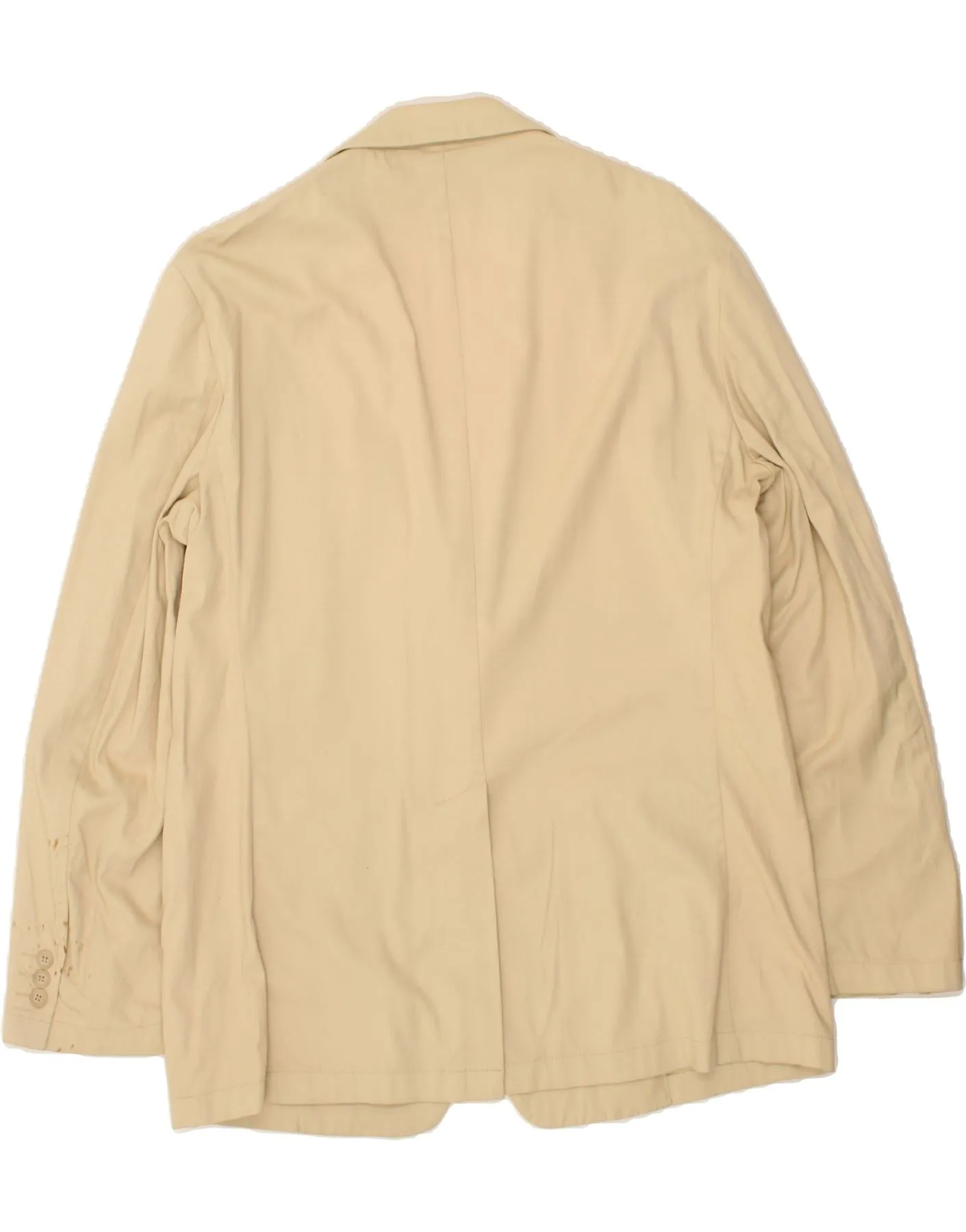 HENRY COTTONS Mens 3 Button Blazer Jacket IT 50 Large Beige Cotton