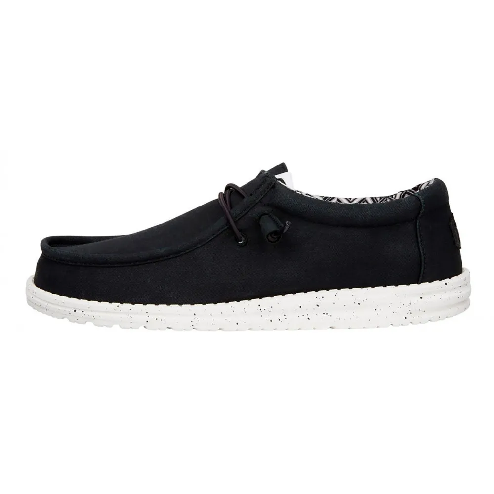 HEY DUDE WALLY CANVAS NERO BIANCA Uomo 40700/066