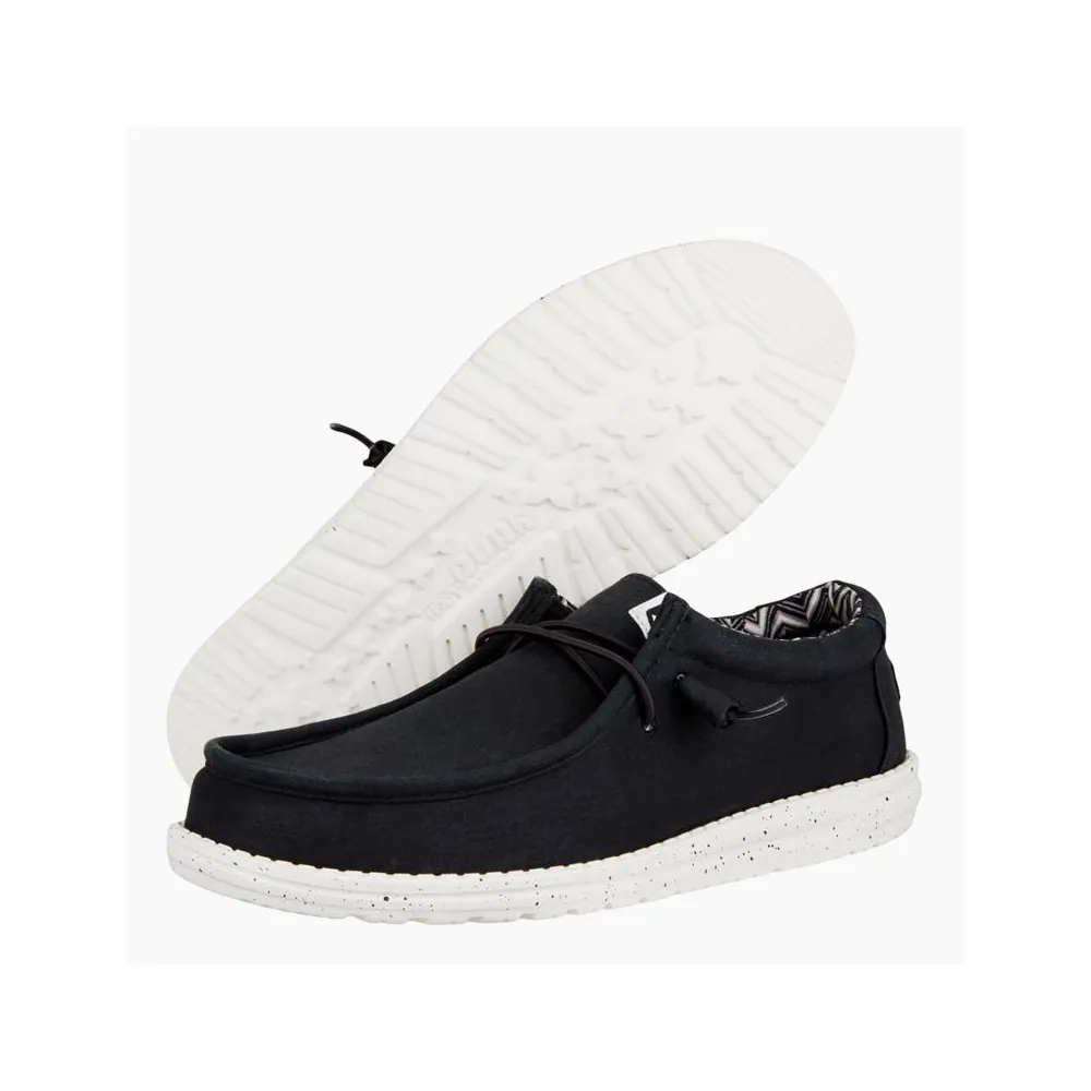 HEY DUDE WALLY CANVAS NERO BIANCA Uomo 40700/066