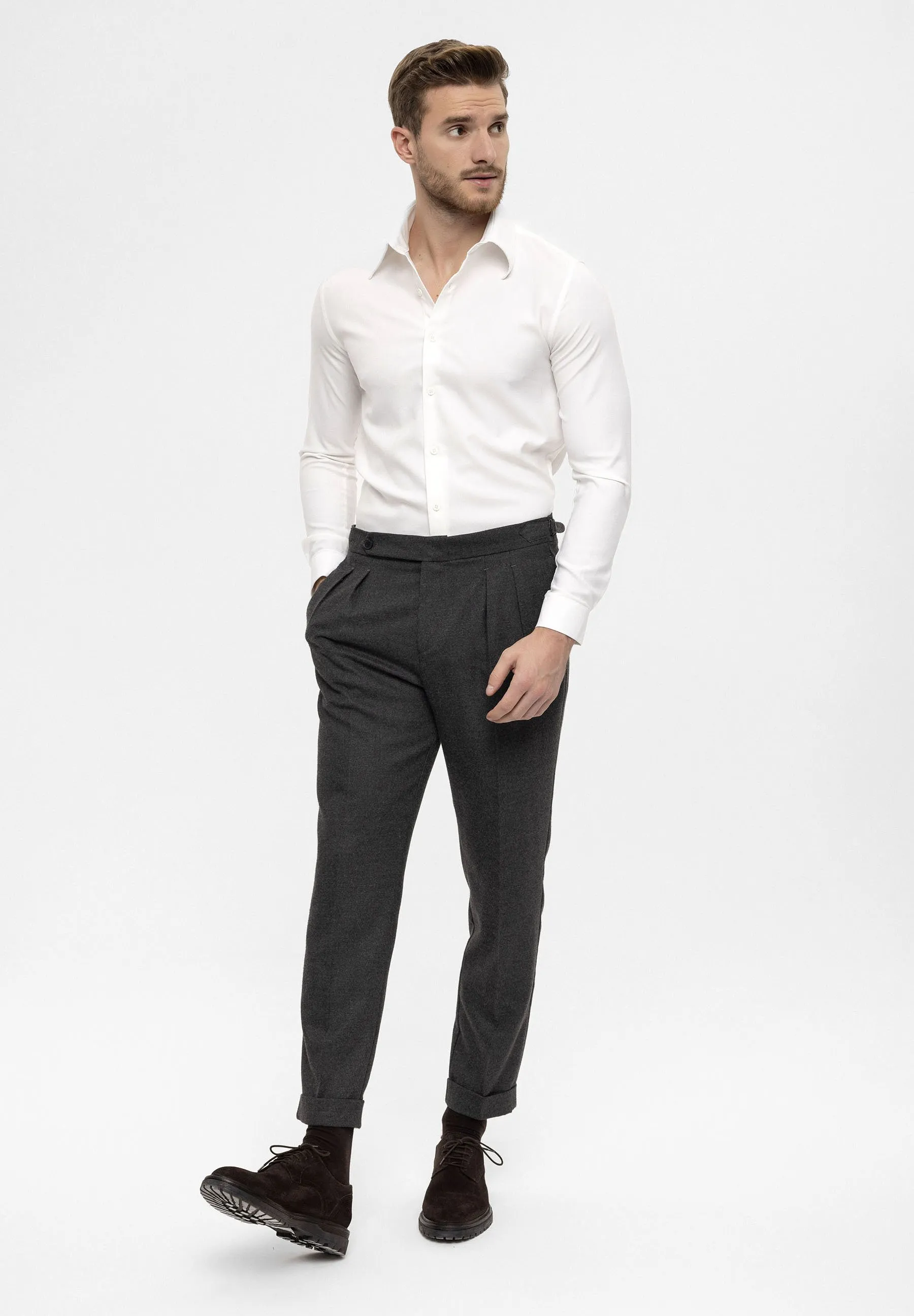 HIGH WAIST PLEATED - Pantaloni