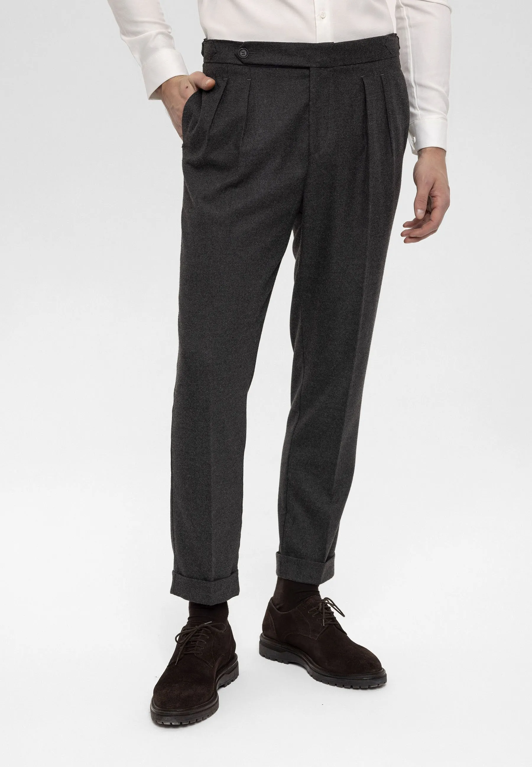 HIGH WAIST PLEATED - Pantaloni