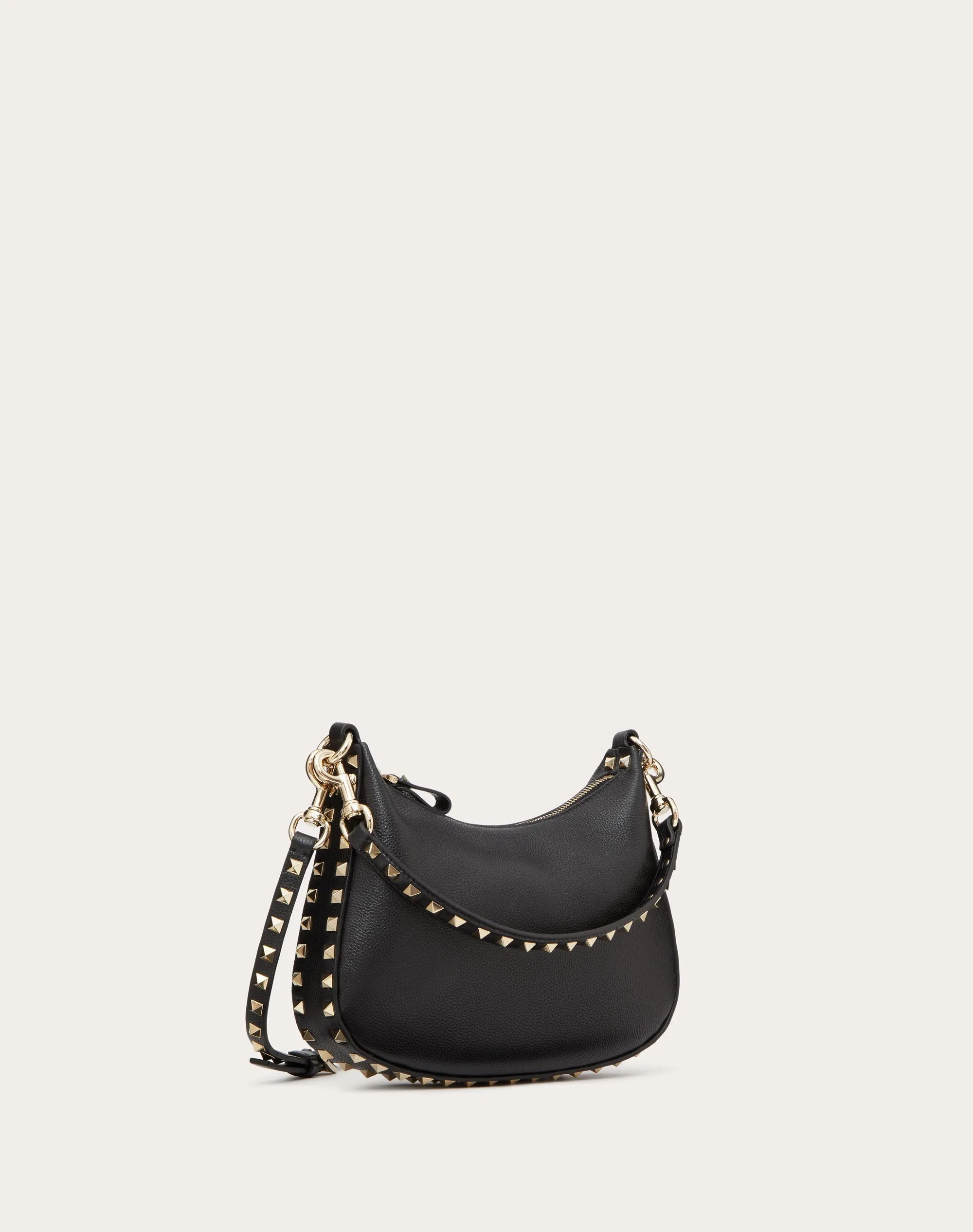 HOBO PICCOLA VALENTINO GARAVANI ROCKSTUD IN VITELLO GRANATO