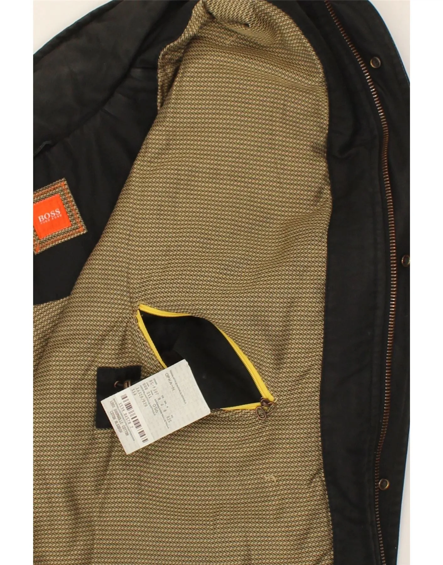 HUGO BOSS Mens Utility Jacket IT 56 3XL Black Cotton