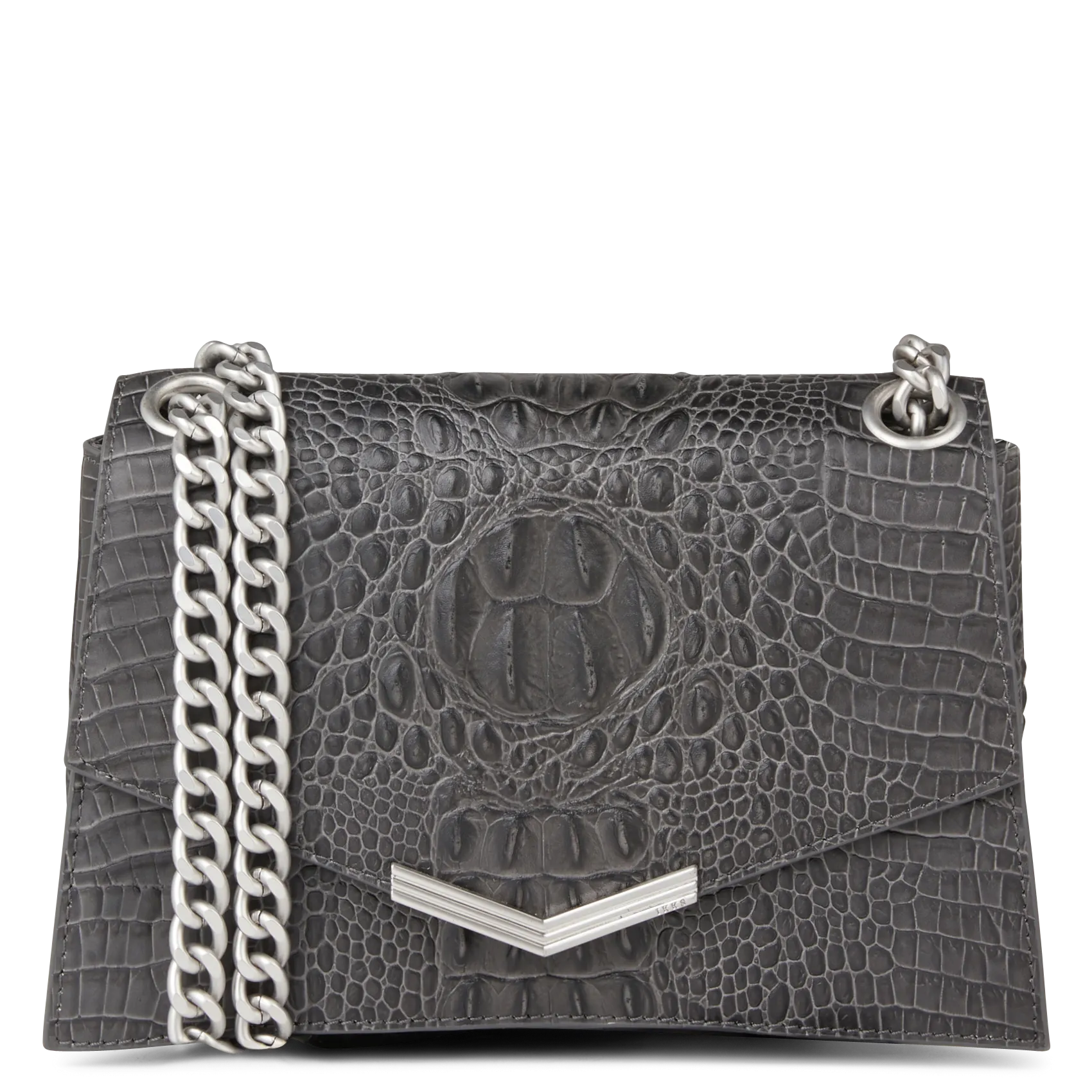  IKKS   THE ONE - Borsa in pelle effetto coccodrillo | Grigio