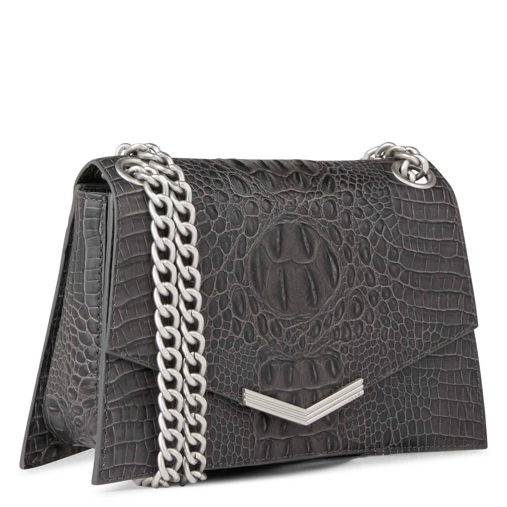  IKKS   THE ONE - Borsa in pelle effetto coccodrillo | Grigio