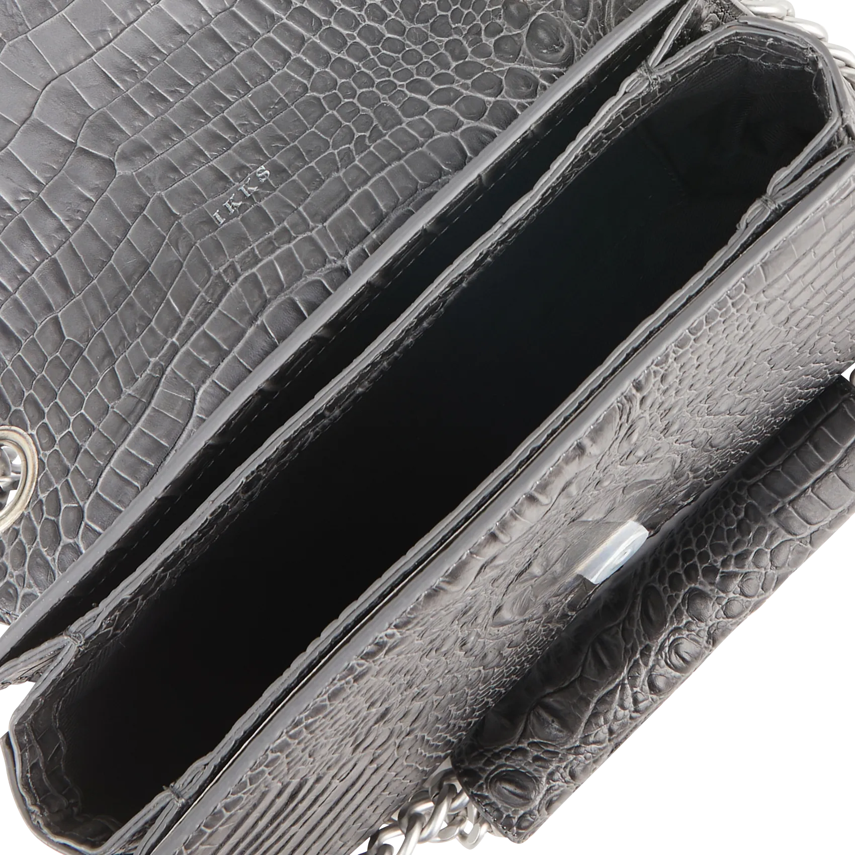  IKKS   THE ONE - Borsa in pelle effetto coccodrillo | Grigio