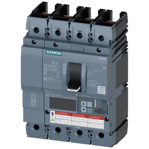 Interruttore automatico con contenitore stampato MCCB 3VA6225-6KT41-0AA0, 4, 250A, potere di interruzione 3 kA