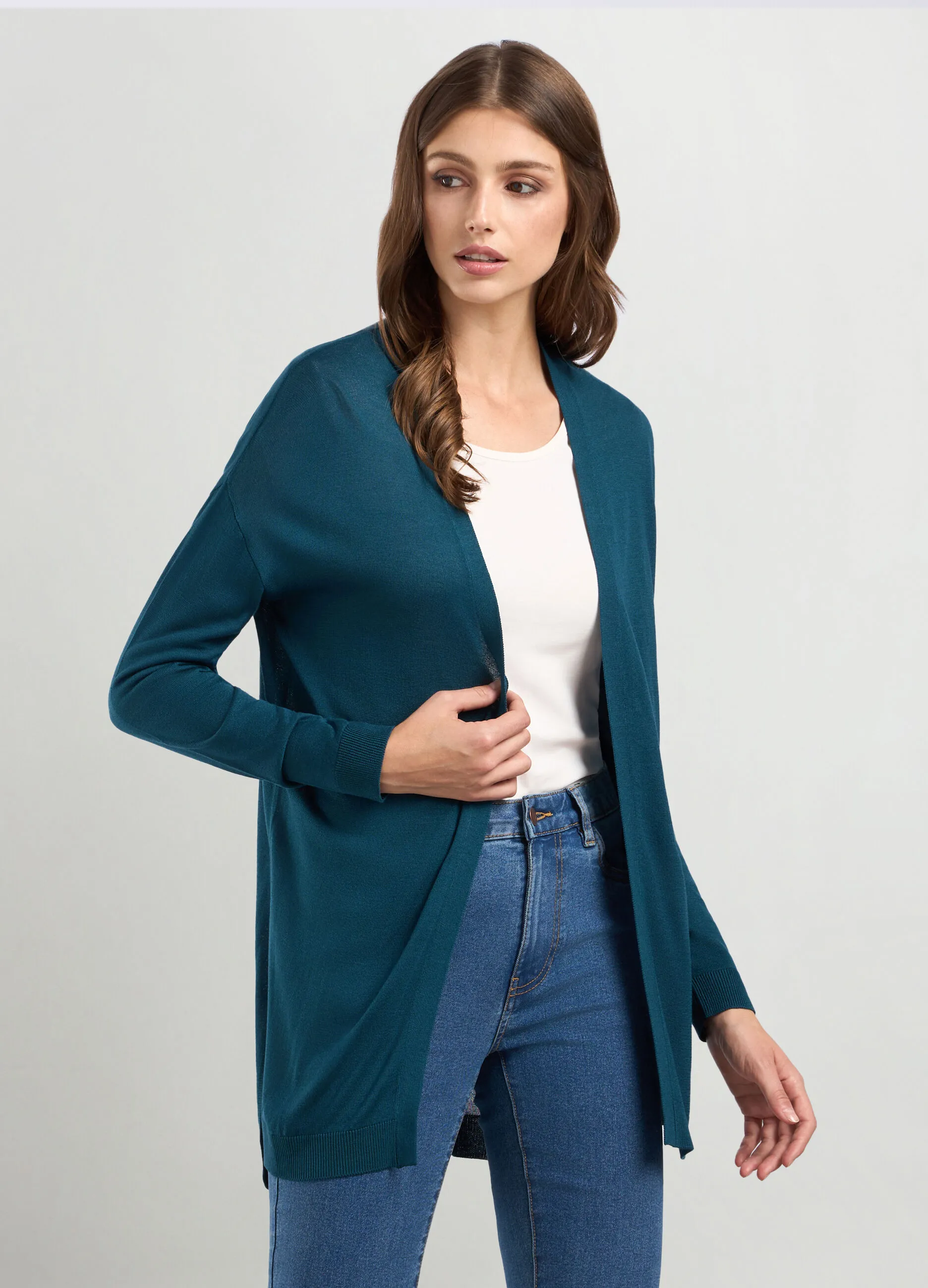 IWIE  Cardigan in misto viscosa aperto donna