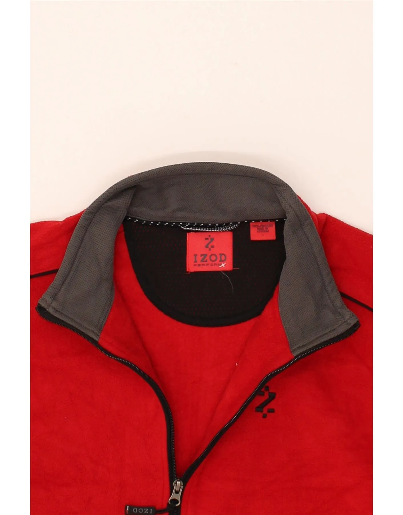 IZOD Mens Fleece Jacket UK 40 Large Red Polyester