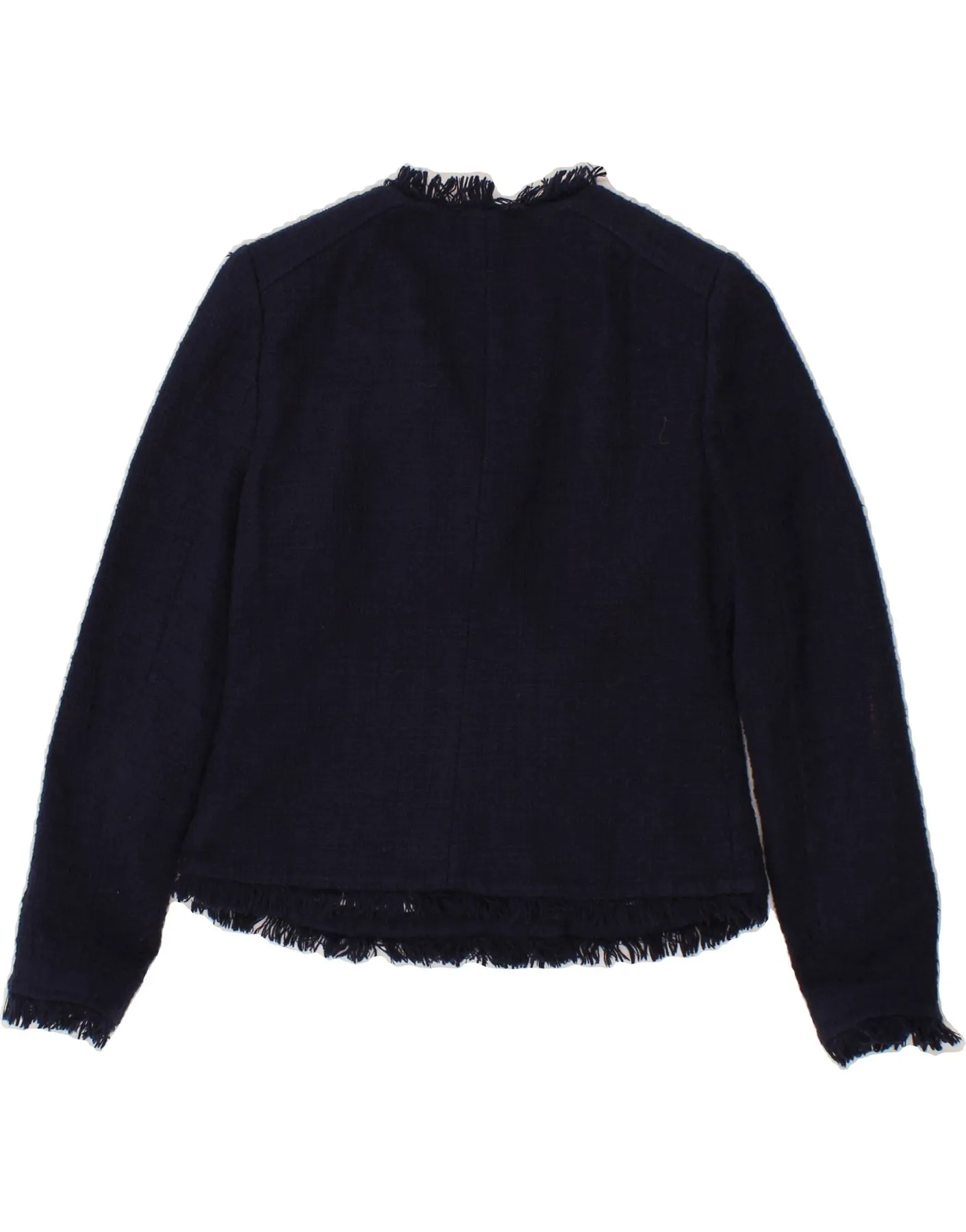 J. CREW Womens Crop Blazer Jacket US 2 XS Navy Blue Cotton