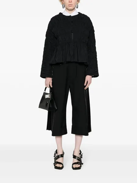 Junya watanabe pantaloni cropped a vita alta