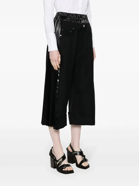 Junya watanabe pantaloni cropped a vita alta