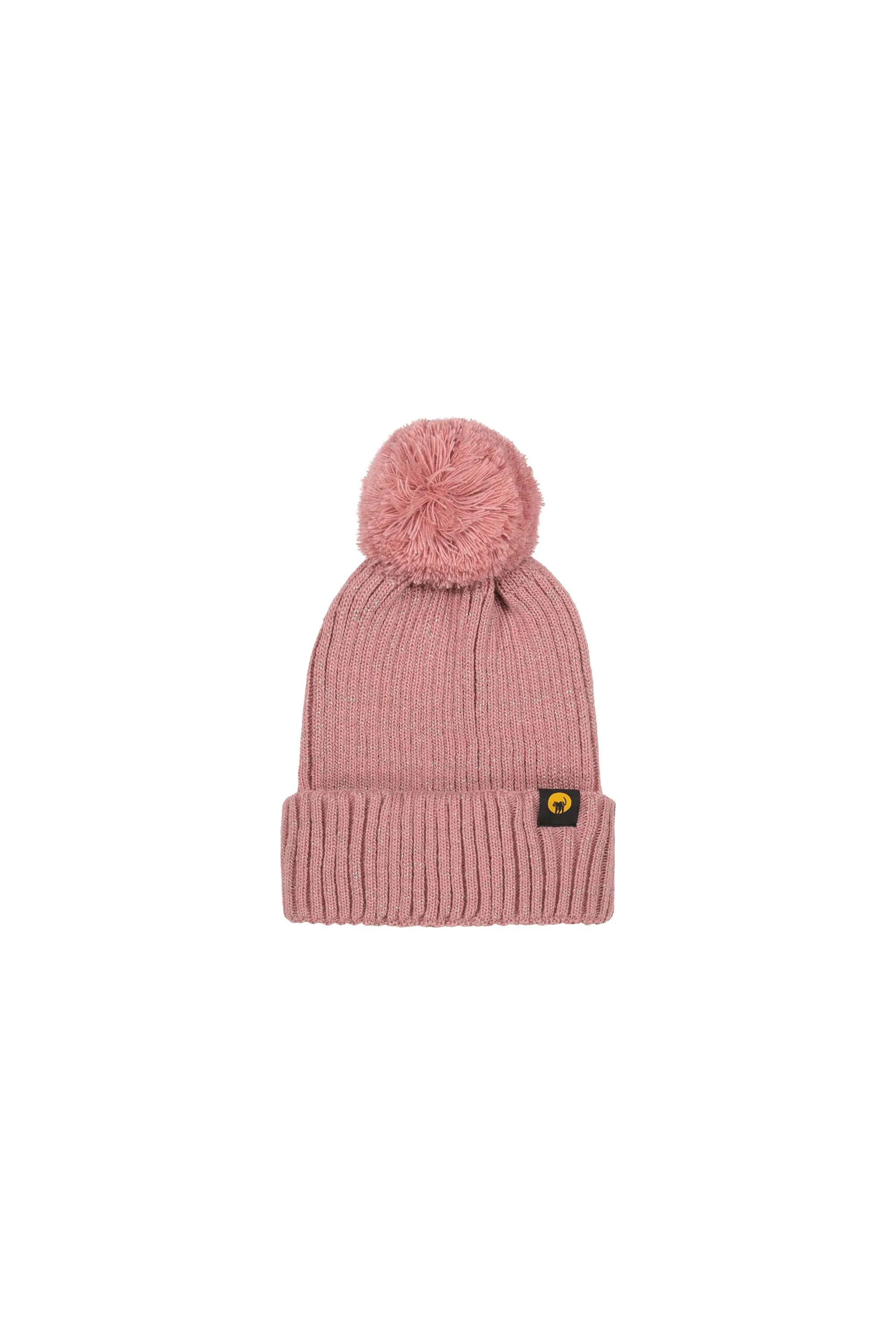KARA GIRL – Pink knit hat lurex with pompon