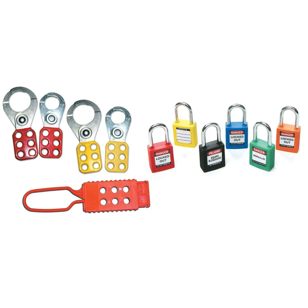 Kit di chiusura Brady, 6 fori di bloccaggio