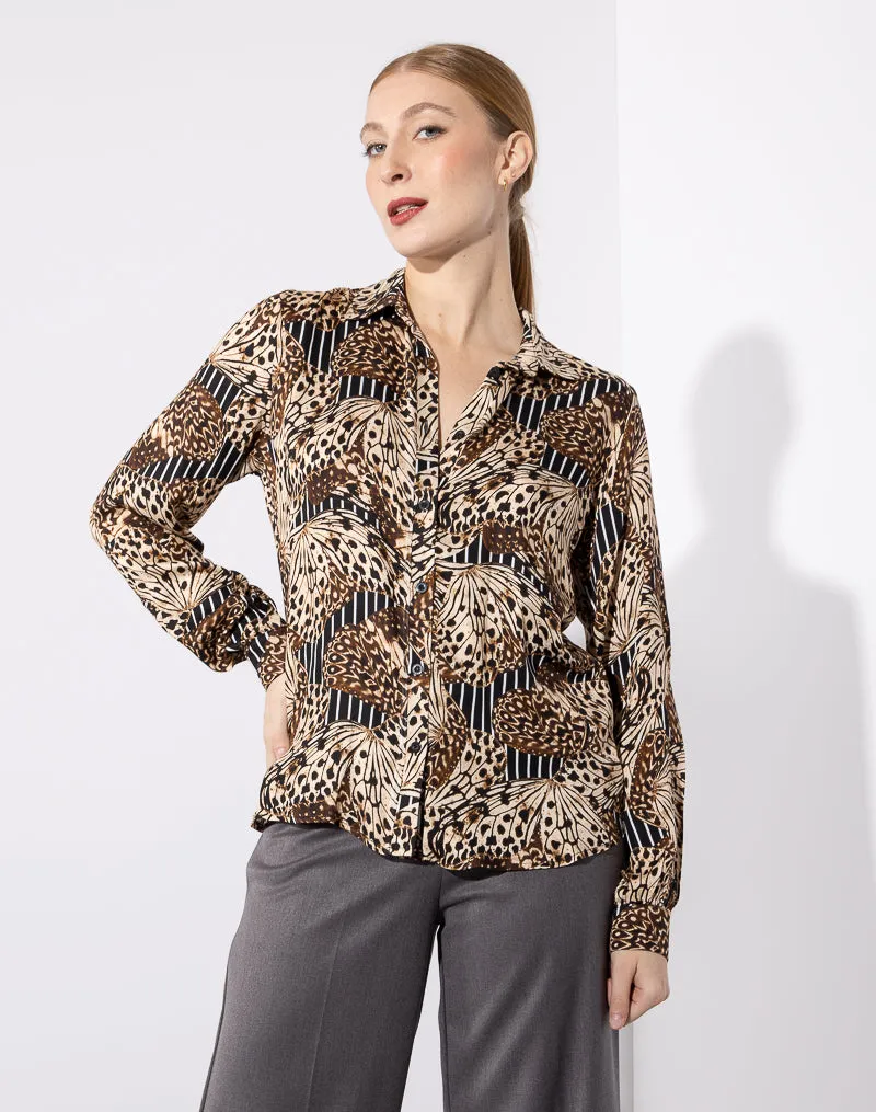 Kujaku - Camicia in viscosa stampata