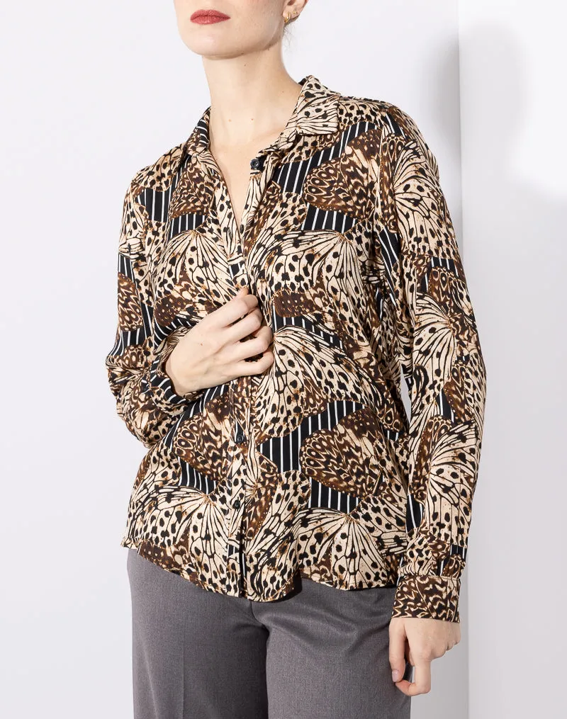 Kujaku - Camicia in viscosa stampata