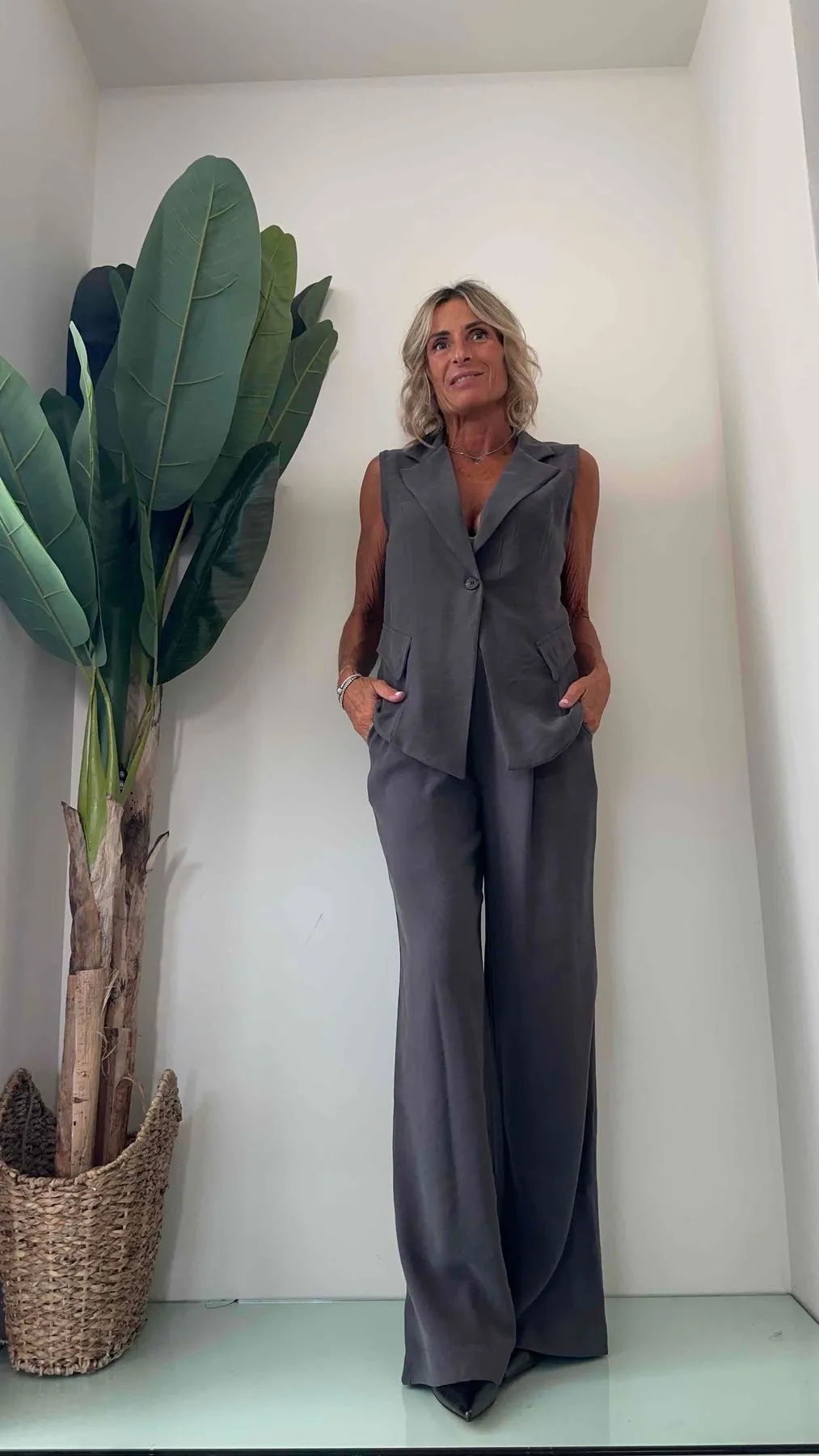 LALTERNATIVASTYLE - 1955P26 - GILET CUPRO PIU' LUNGO DAVANTI
