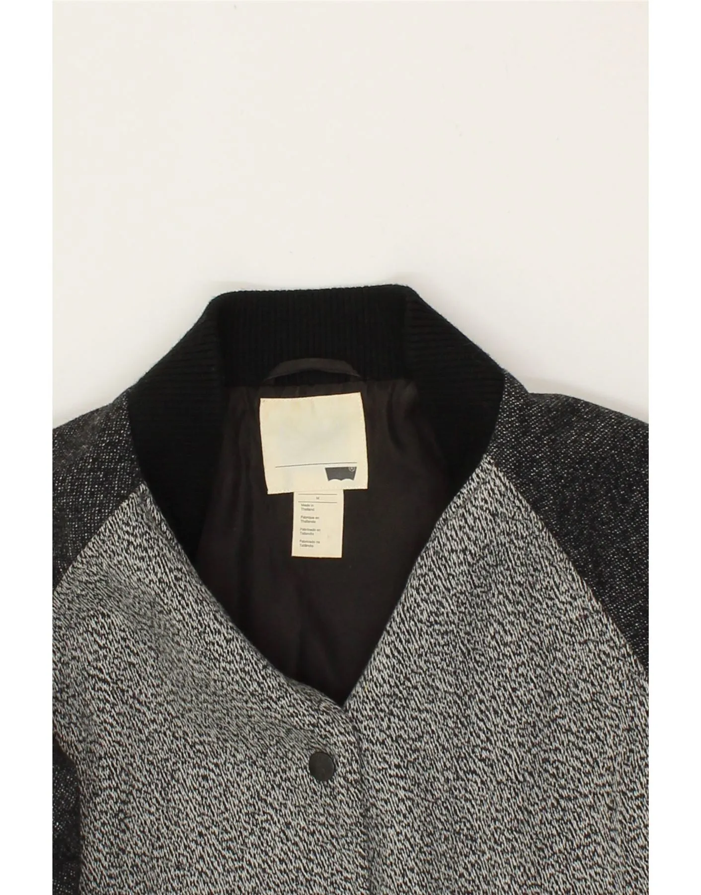 LEVI'S Womens Varsity Jacket UK 14 Medium Grey Colourblock Polyester