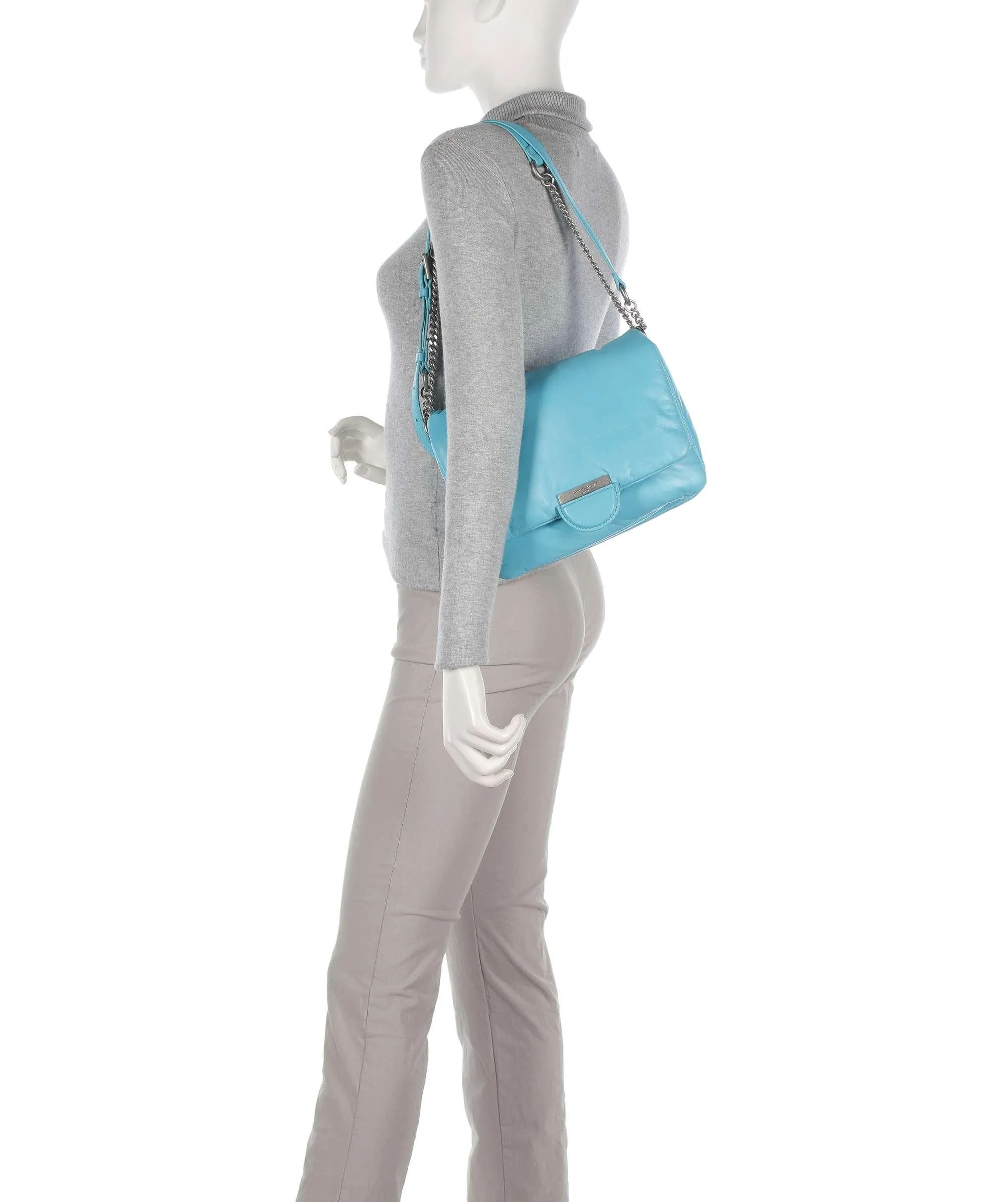  Liebeskind Helene Lamb Gstaad M Borsa a tracolla pelle a grana fine blu chiaro  