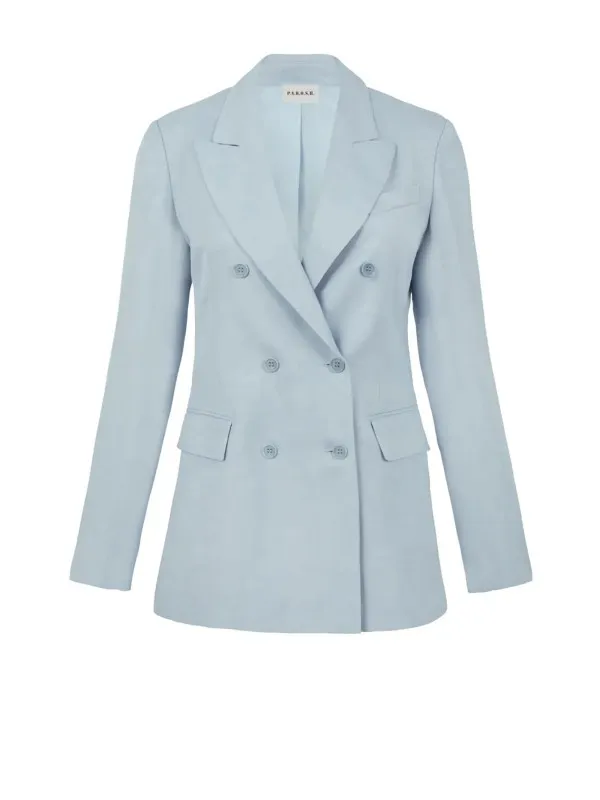 Light blue double-breasted jacket