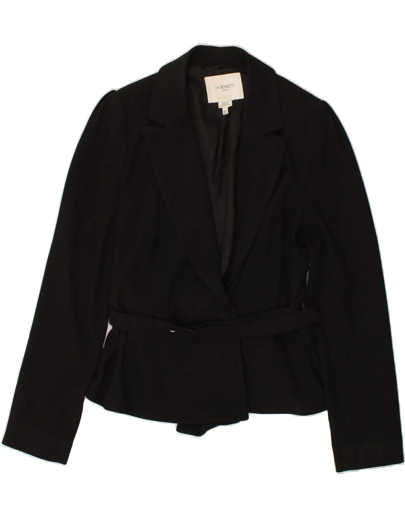 L.K. BENNETT Womens Double Breasted Blazer Jacket UK 14 Medium Black
