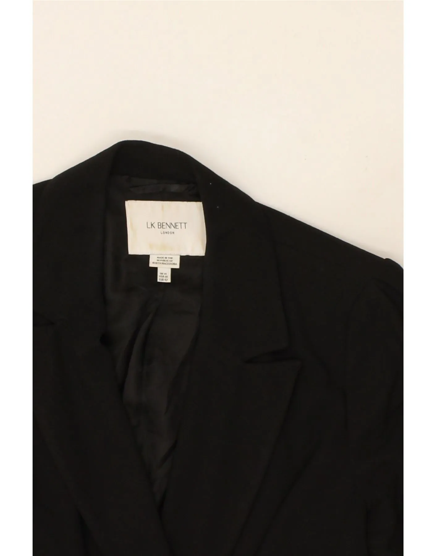 L.K. BENNETT Womens Double Breasted Blazer Jacket UK 14 Medium Black