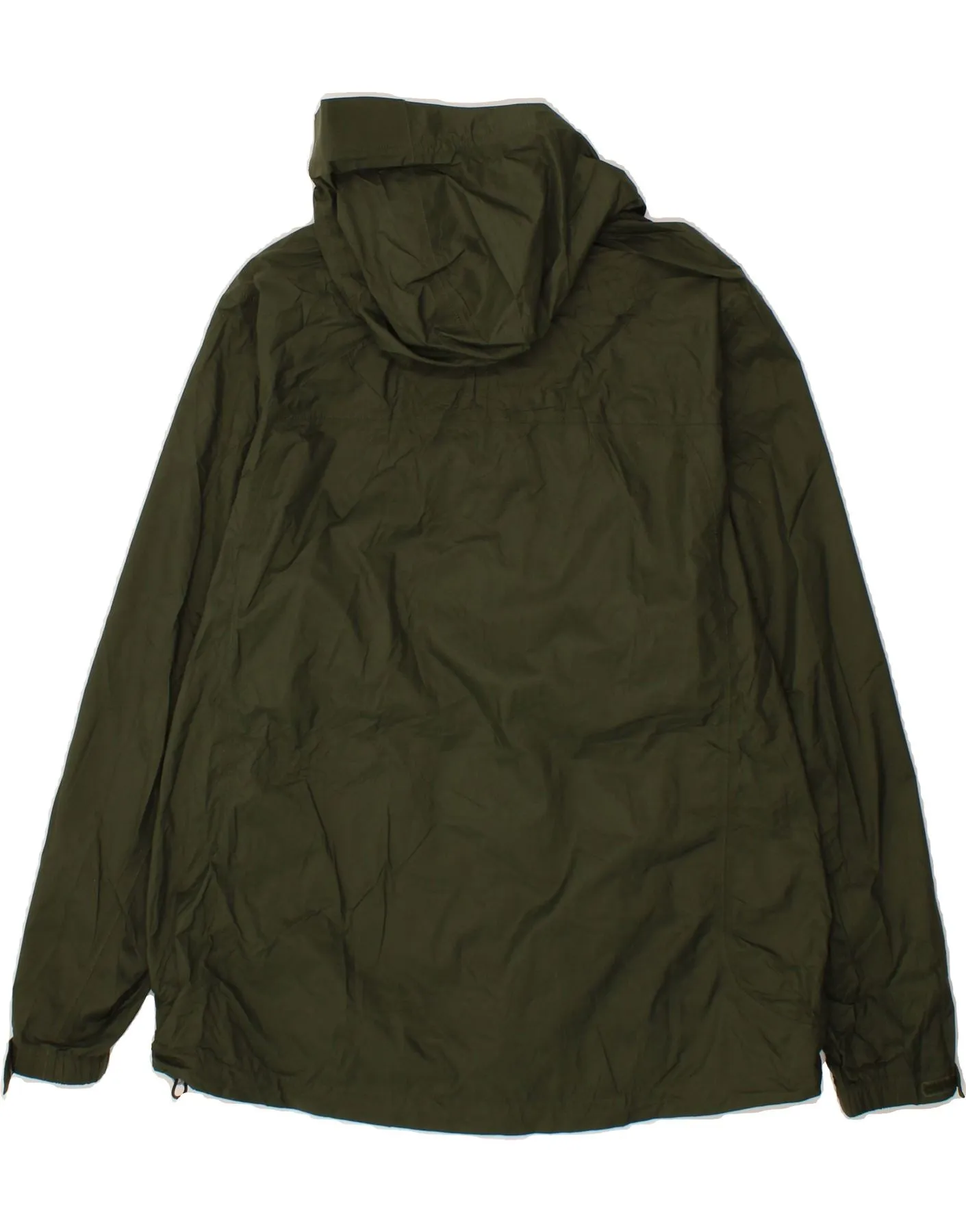 L.L.BEAN Mens Hooded Rain Jacket UK 40 Large Khaki Nylon