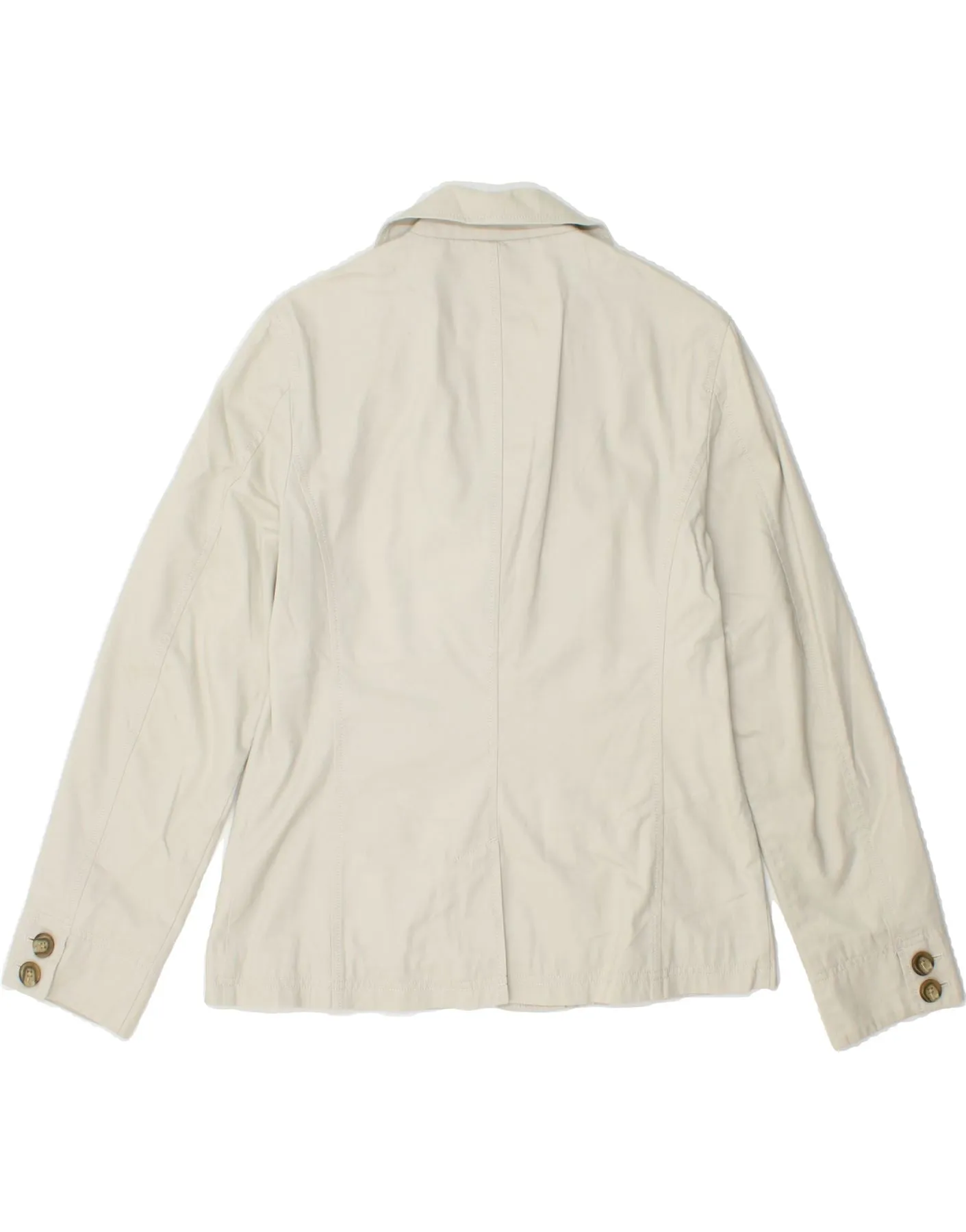 L.L.BEAN Womens 3 Button Blazer Jacket US 8 Medium Grey Cotton