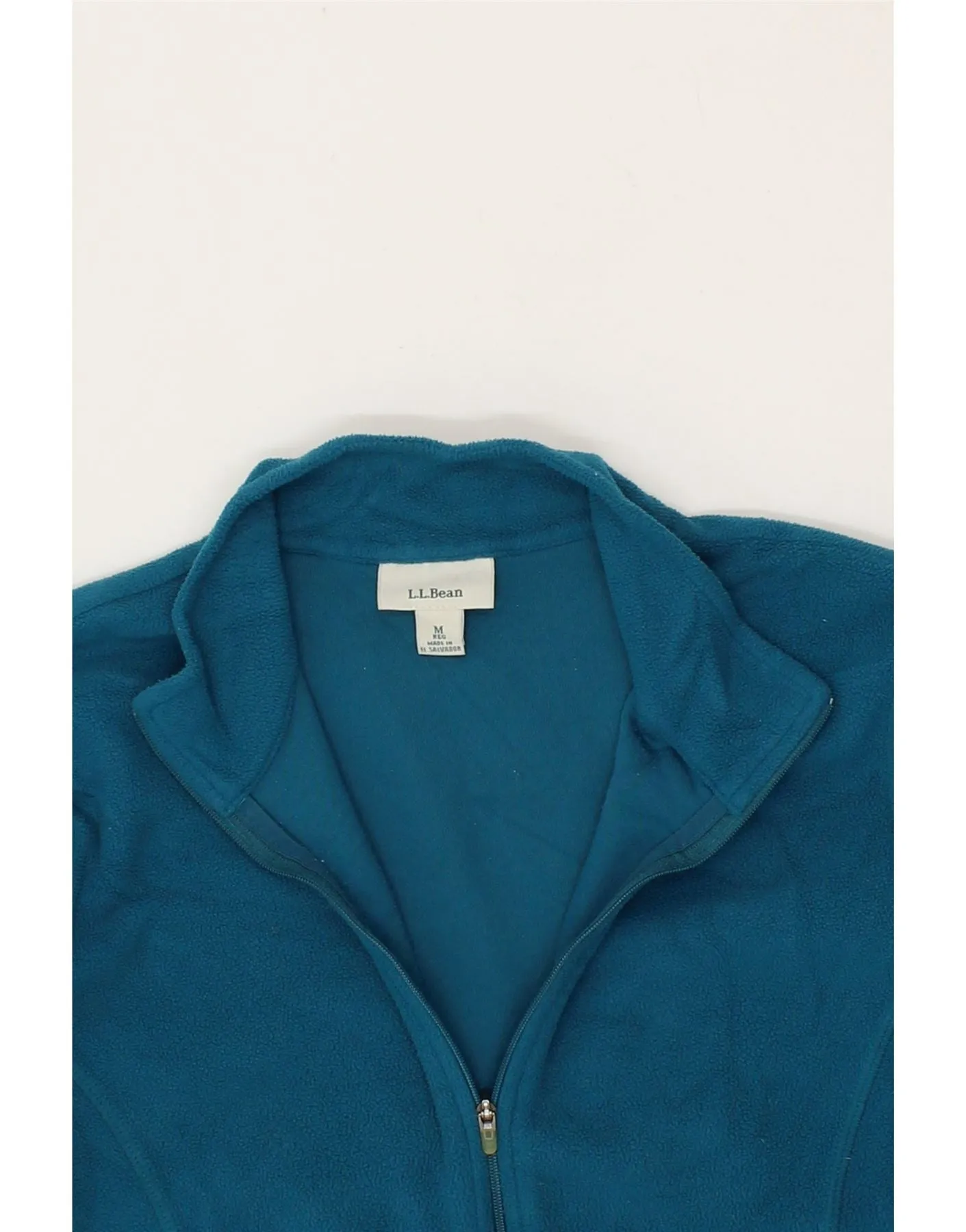 L.L.BEAN Womens Fleece Jacket UK 14 Large Blue Polyester