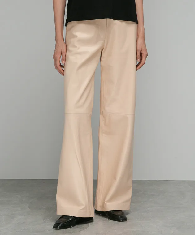 Lou Lou Studio Pantaloni in pelle beige Noro NORO