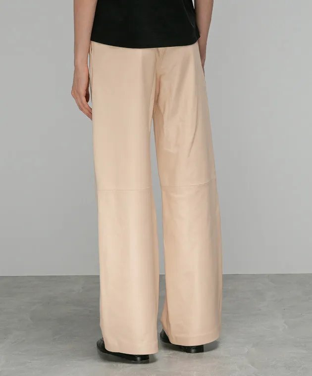 Lou Lou Studio Pantaloni in pelle beige Noro NORO