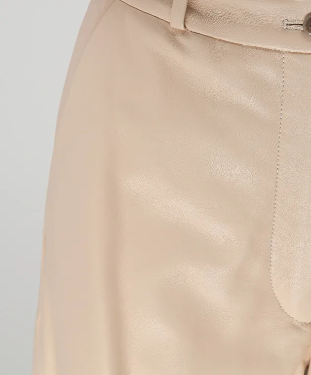 Lou Lou Studio Pantaloni in pelle beige Noro NORO