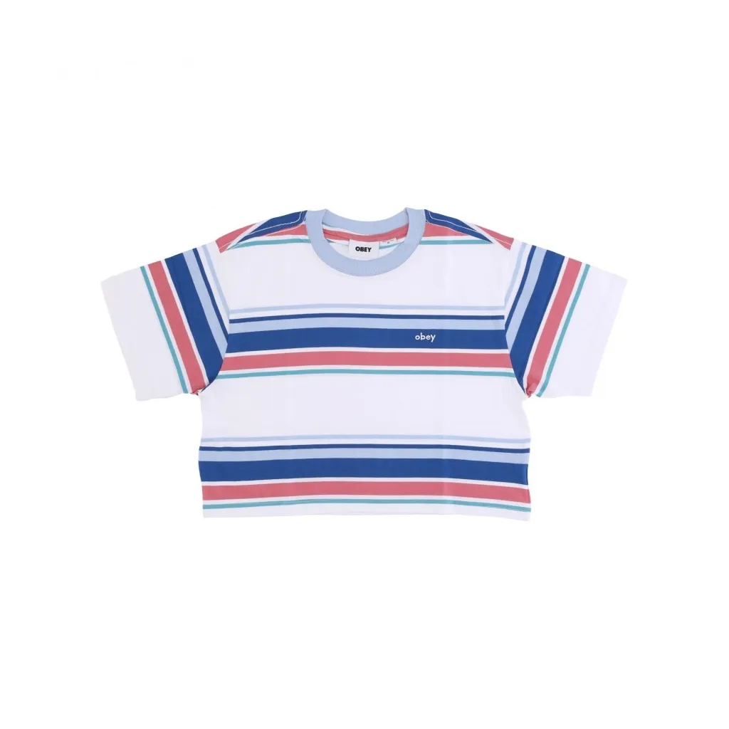 maglietta corta donna june stripes cropped tee ATLANTIC BLUE MULTI