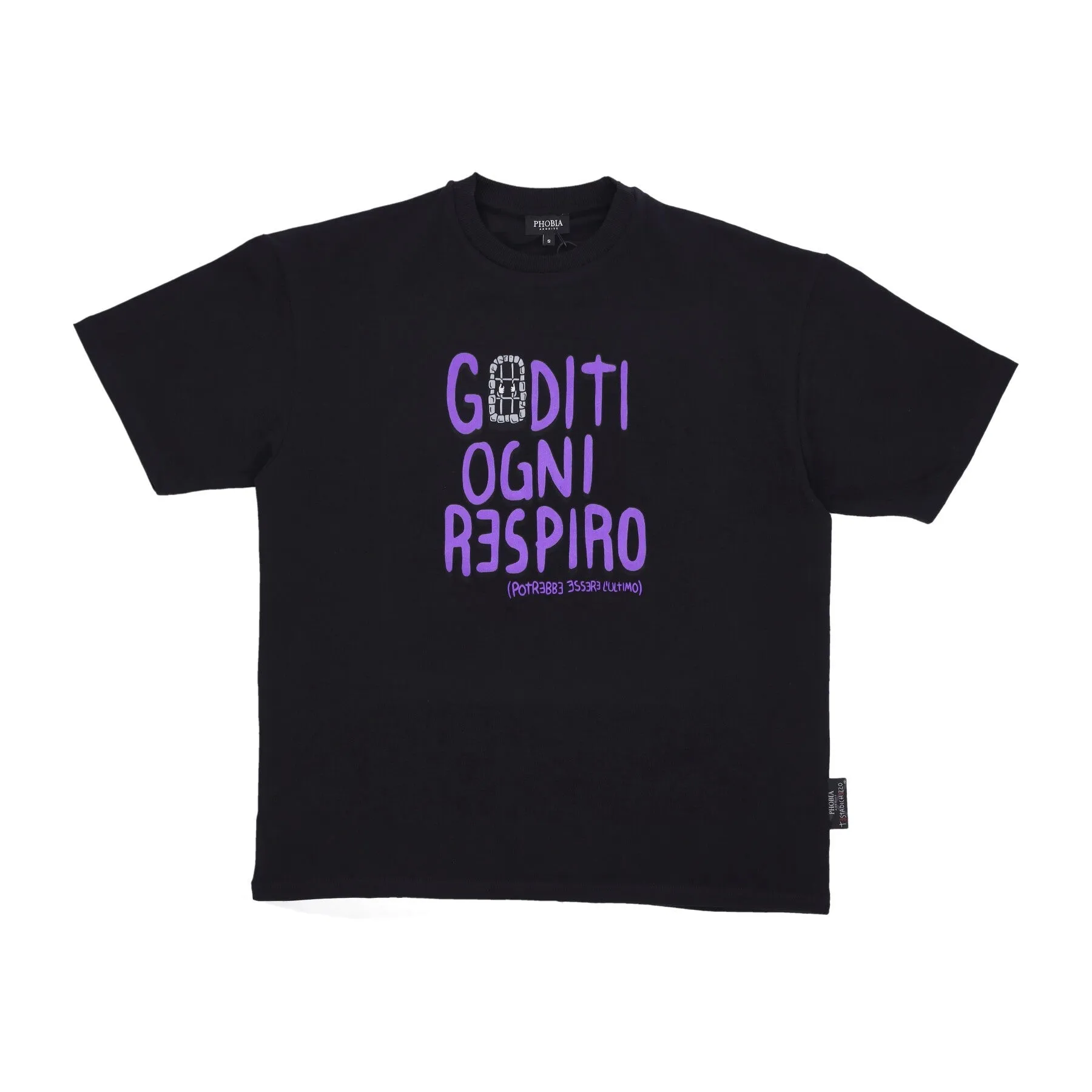 Maglietta Uomo Respiro Print Tee X Testa Di Chezzo Black