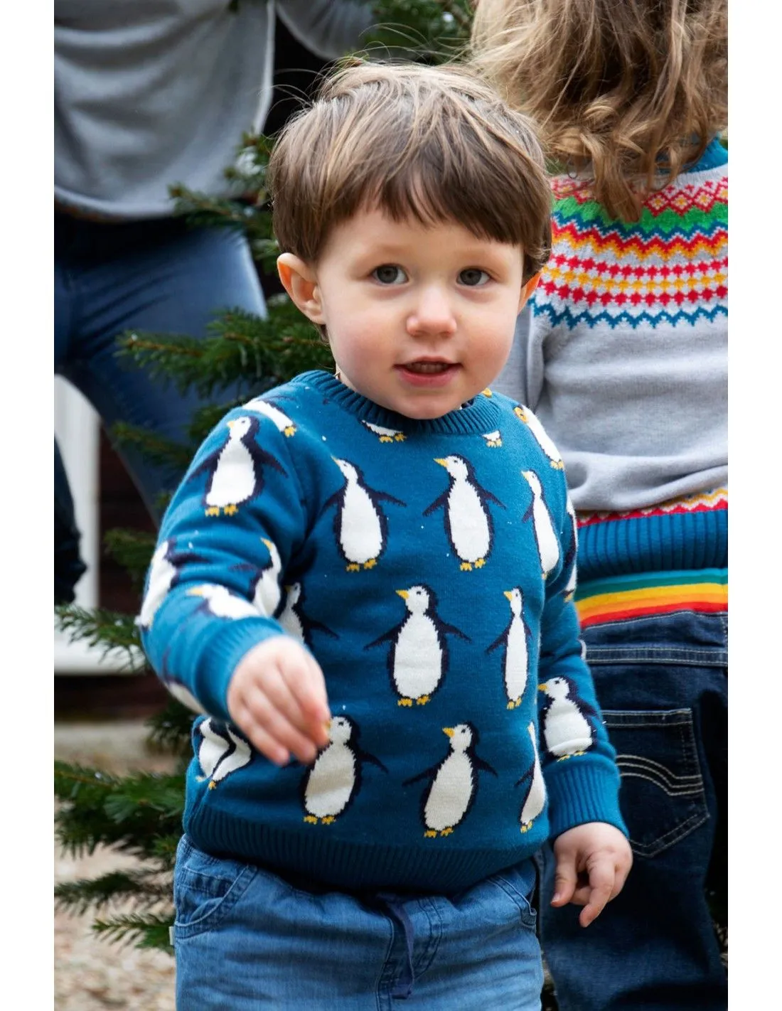 MAGLIONCINO BIMBI IN COTONE BIO "PINGUINI"