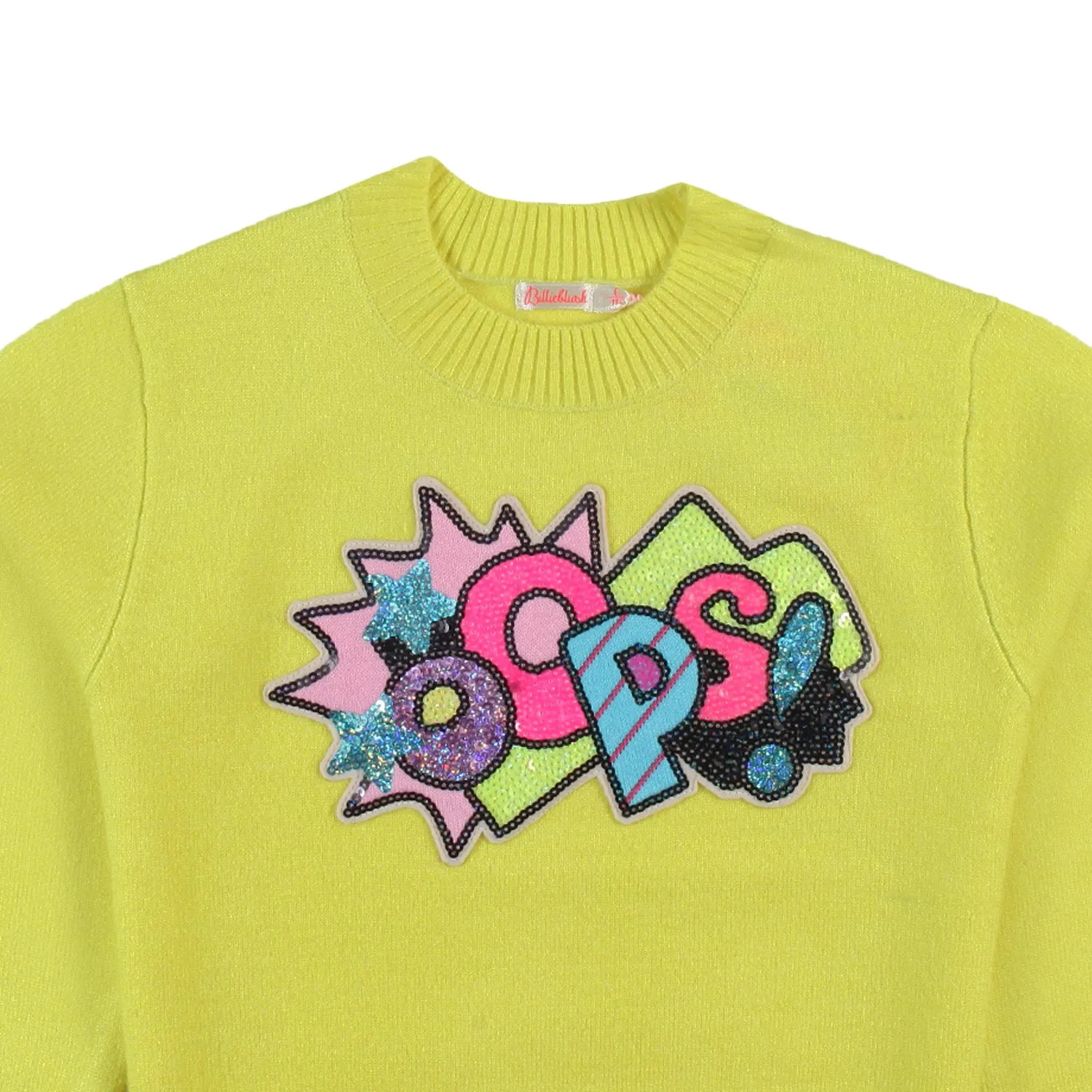 Maglione Billieblush Giallo Fluo E Multicolor