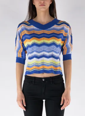 maglione maniche 3/4 a righe