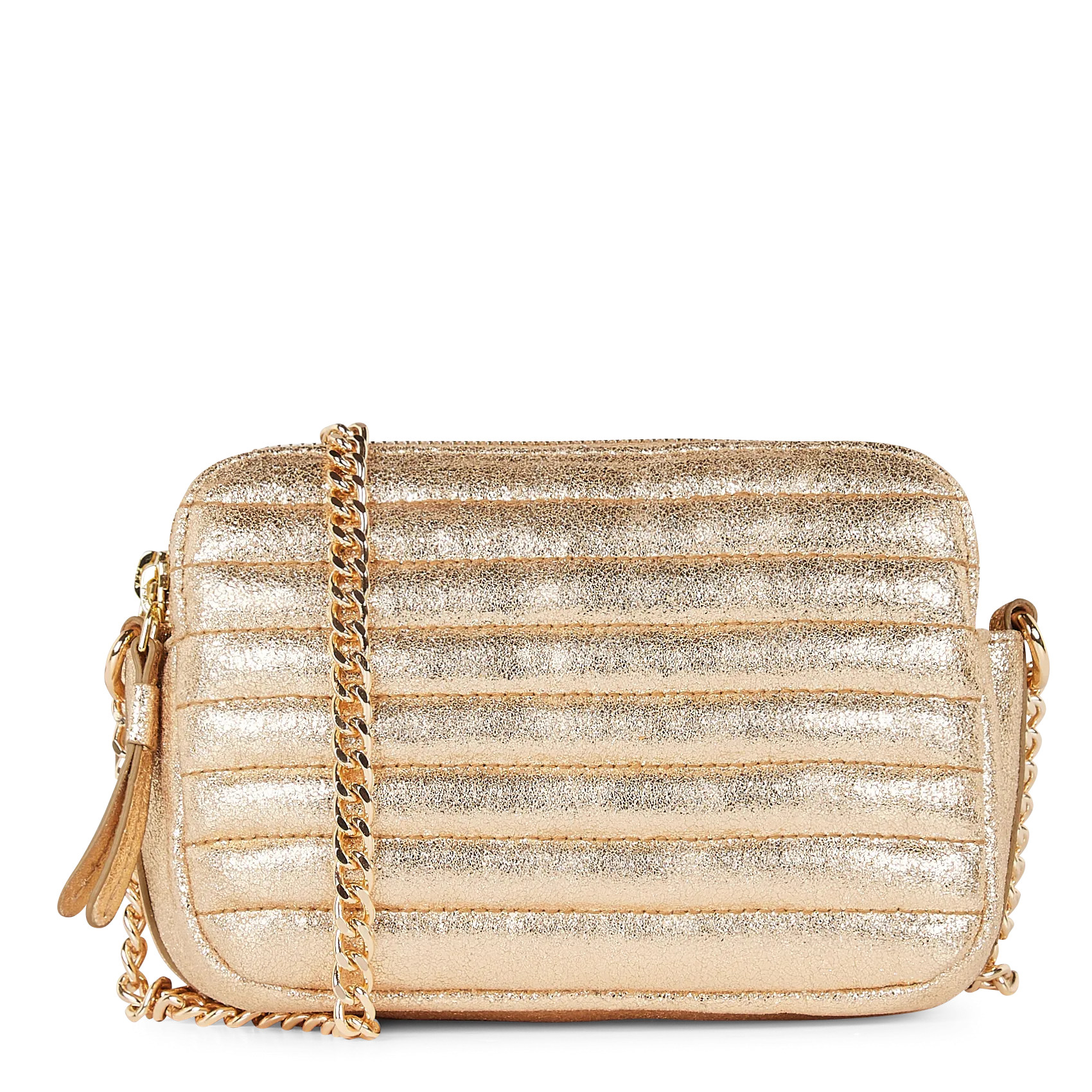  MAISON 123   FLAVIE MINI - Borsa a tracolla in pelle | Dorato