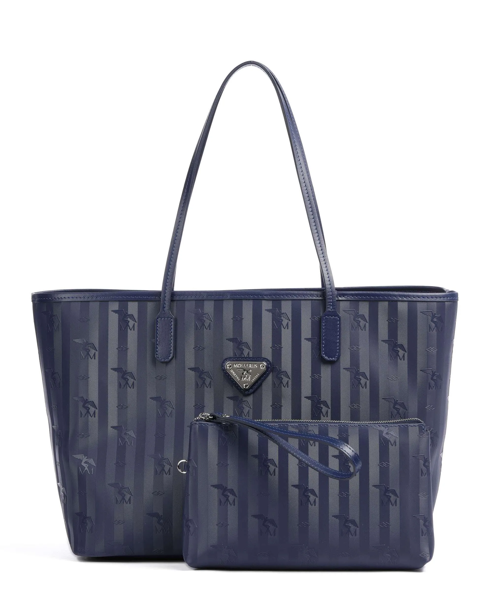  Maison Mollerus Vinerus Bern Borsa shopper tela blu scuro  