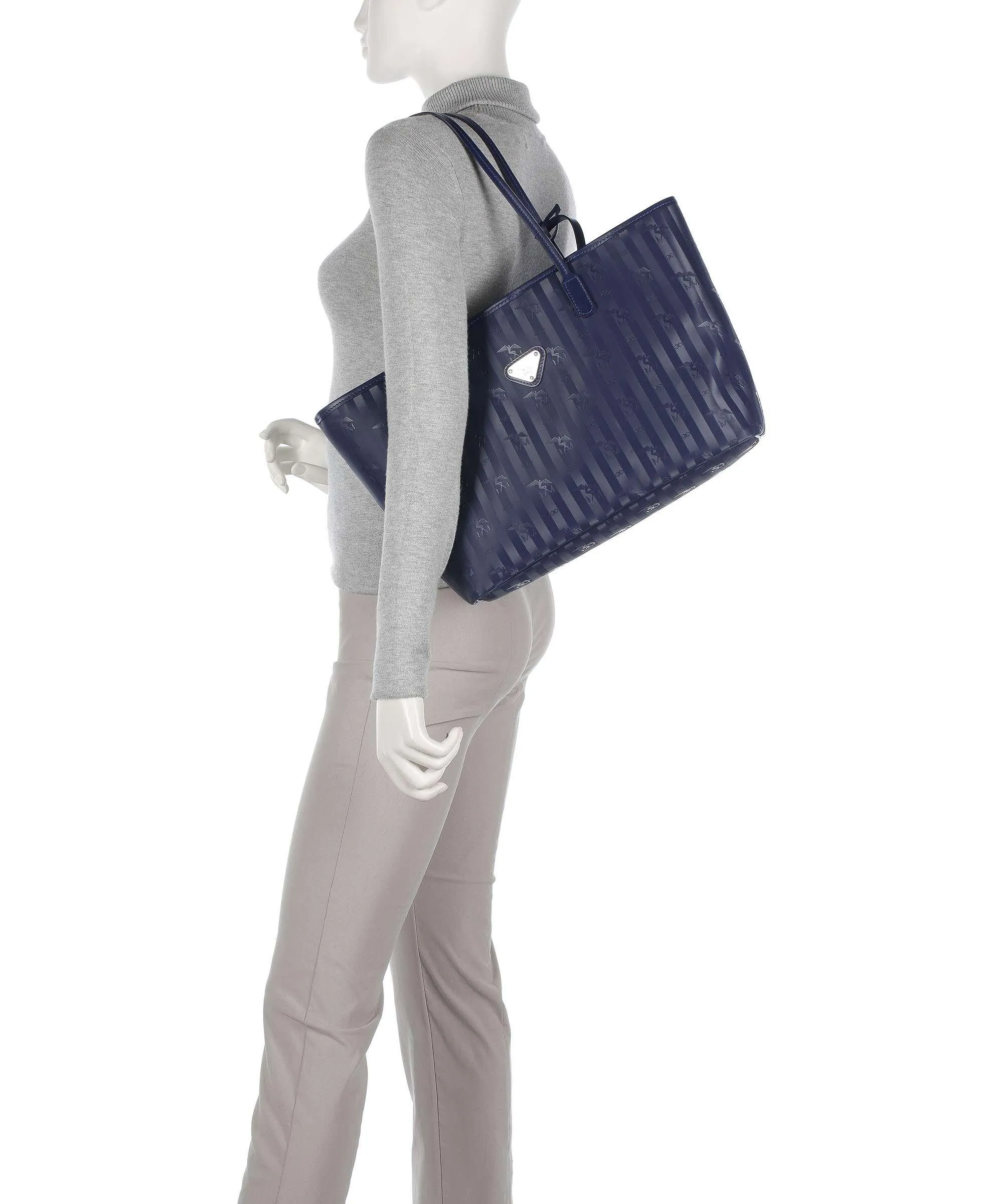  Maison Mollerus Vinerus Bern Borsa shopper tela blu scuro  
