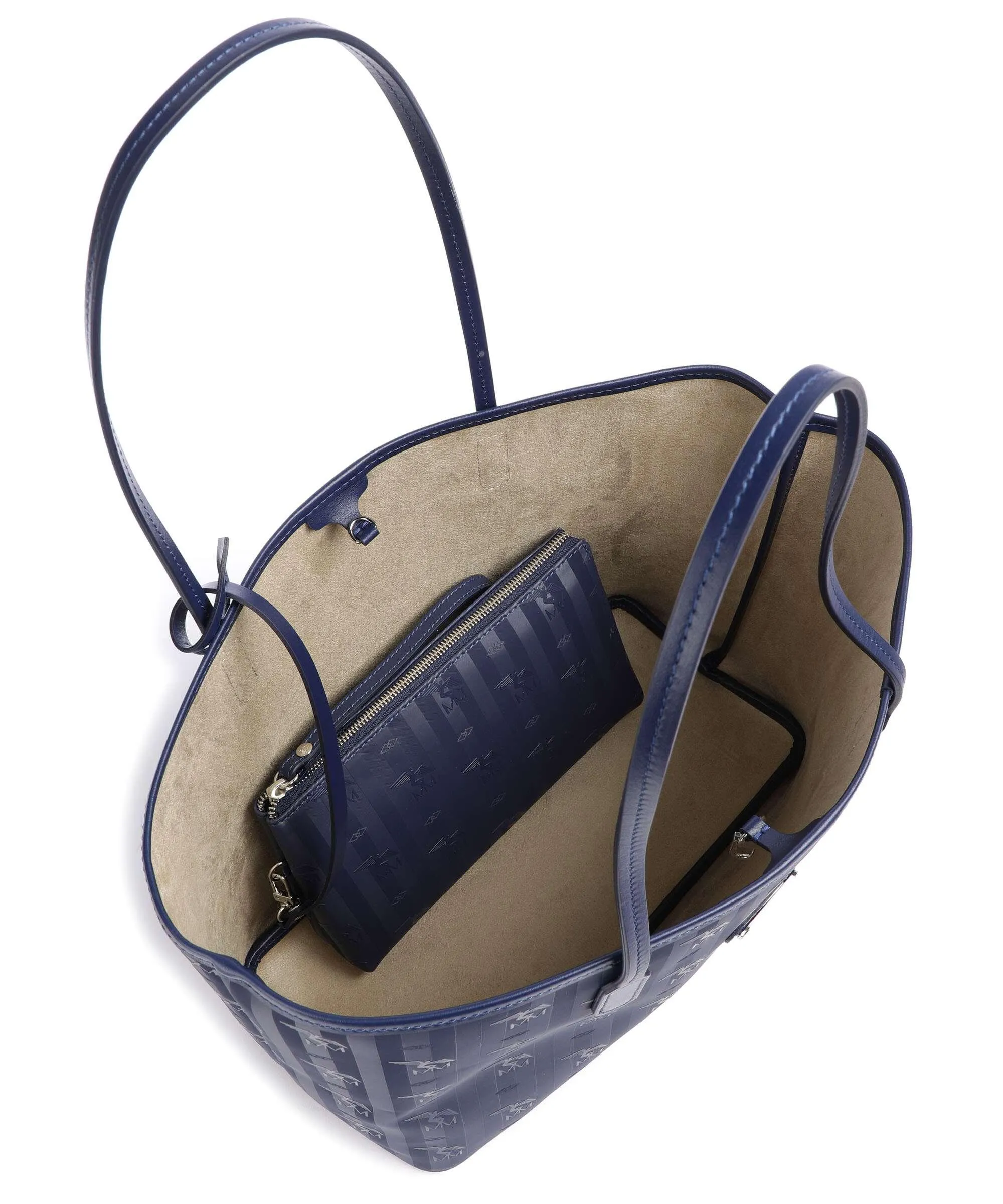  Maison Mollerus Vinerus Bern Borsa shopper tela blu scuro  