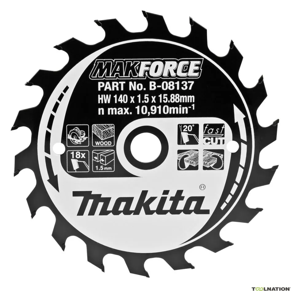 Makita Accessori B-08137 Lama HM Legno 140 x 16 x 18T