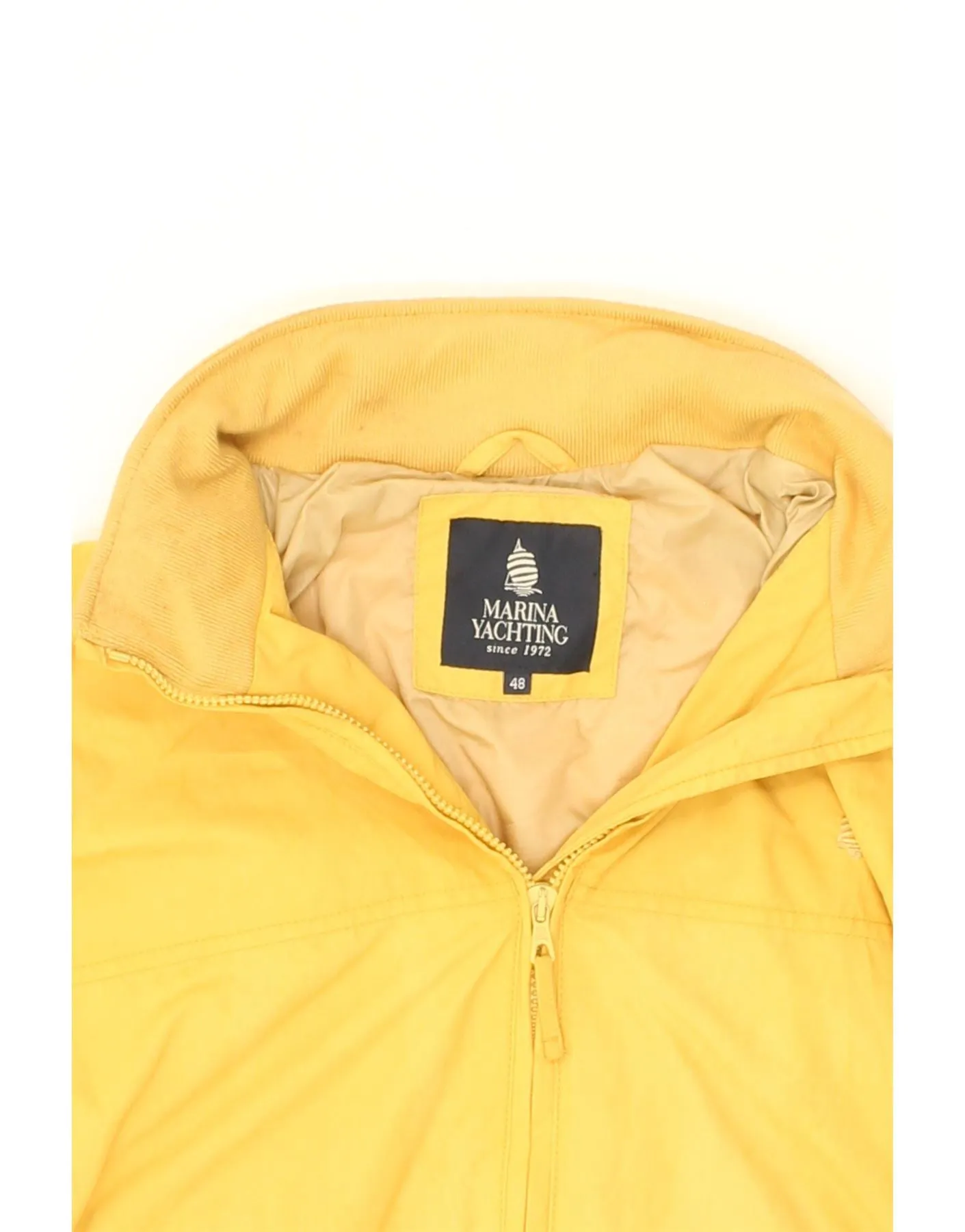 MARINA YACHTING Mens Bomber Jacket IT 48 Medium Yellow Polyamide