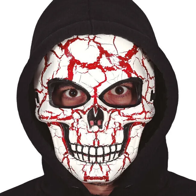 Maschera da teschio screpolata rossa