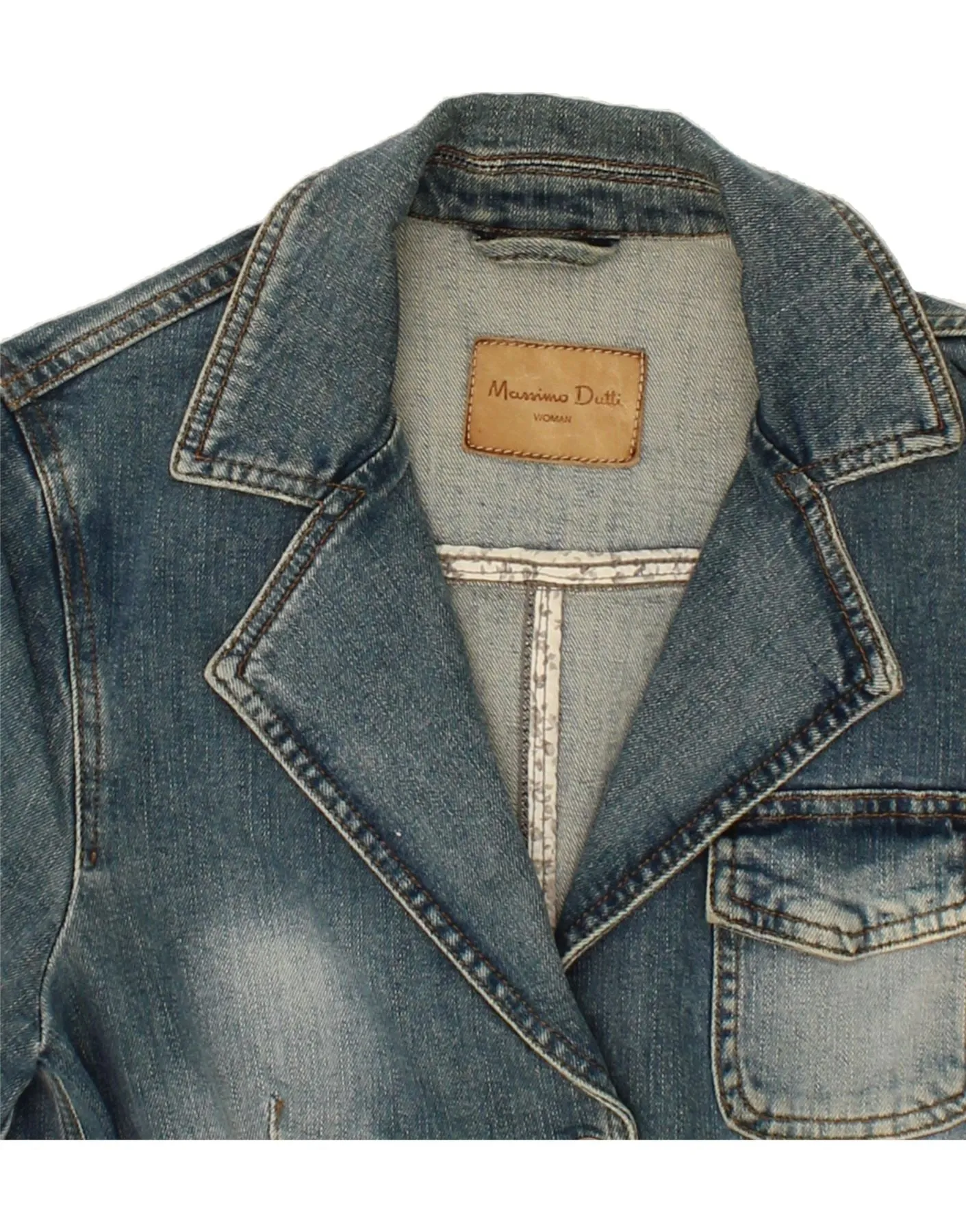 MASSIMO DUTTI Womens Denim Jacket EU 40 Medium Blue Cotton