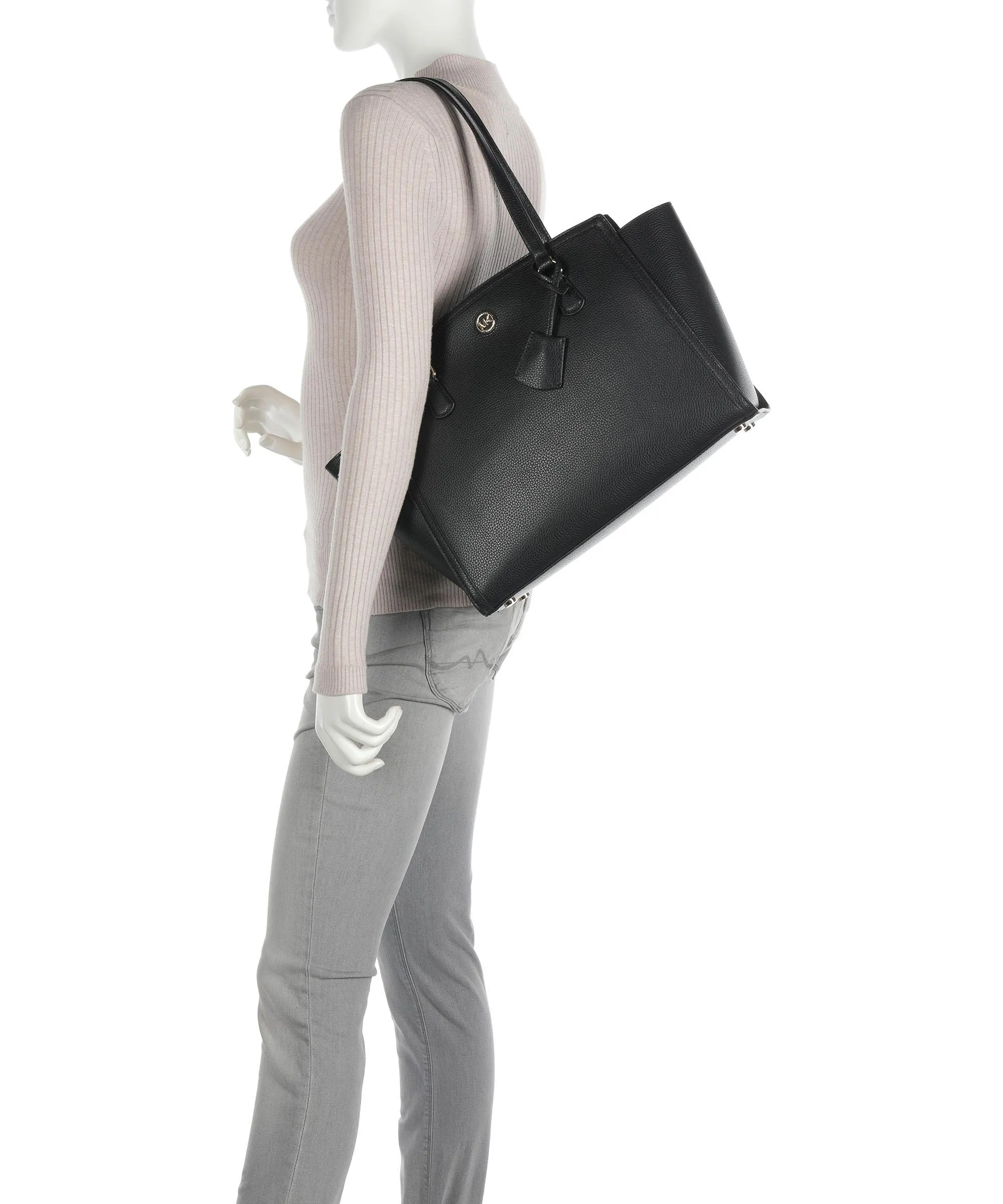  Michael Kors Chantal Borsa shopper pelle di vacchetta grana nero  