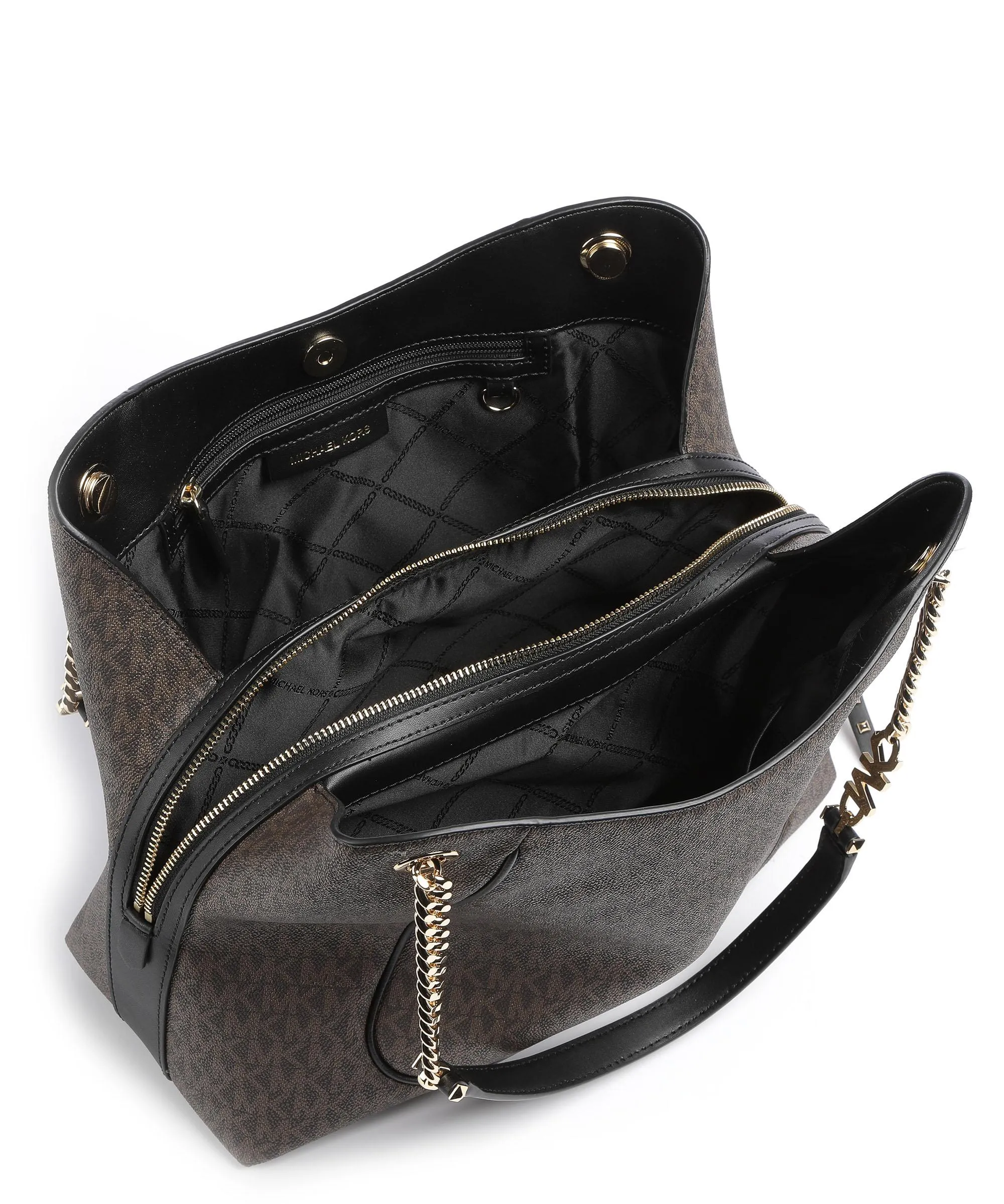  Michael Kors Piper Borsa hobo tela marrone scuro  