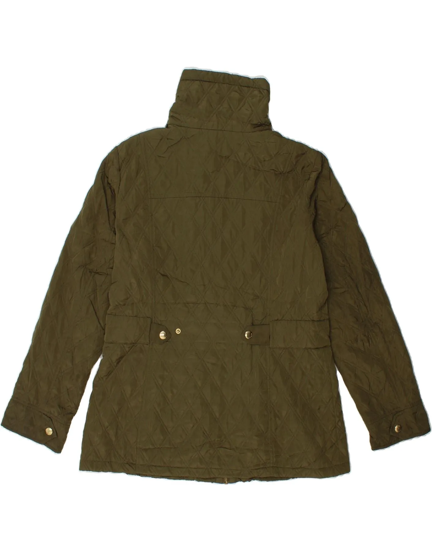 MICHAEL KORS Womens Quilted Jacket UK 14 Large Khaki Polyester