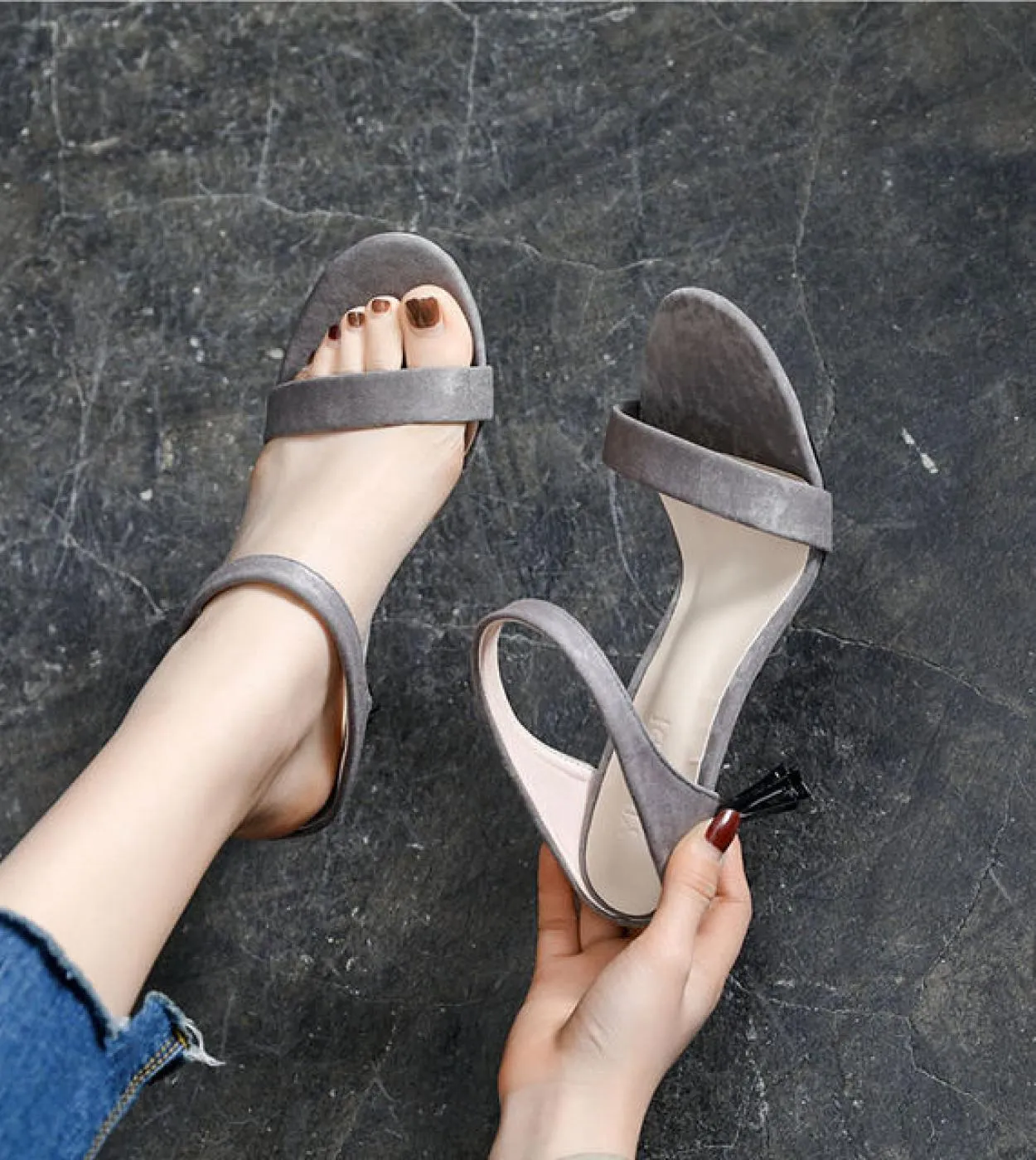 Mocassini da donna Moda estiva Tacchi alti Sandali Scivoli Donna Zeppe Calzature 2022 Infradito da spiaggia femminile Scarpe 34